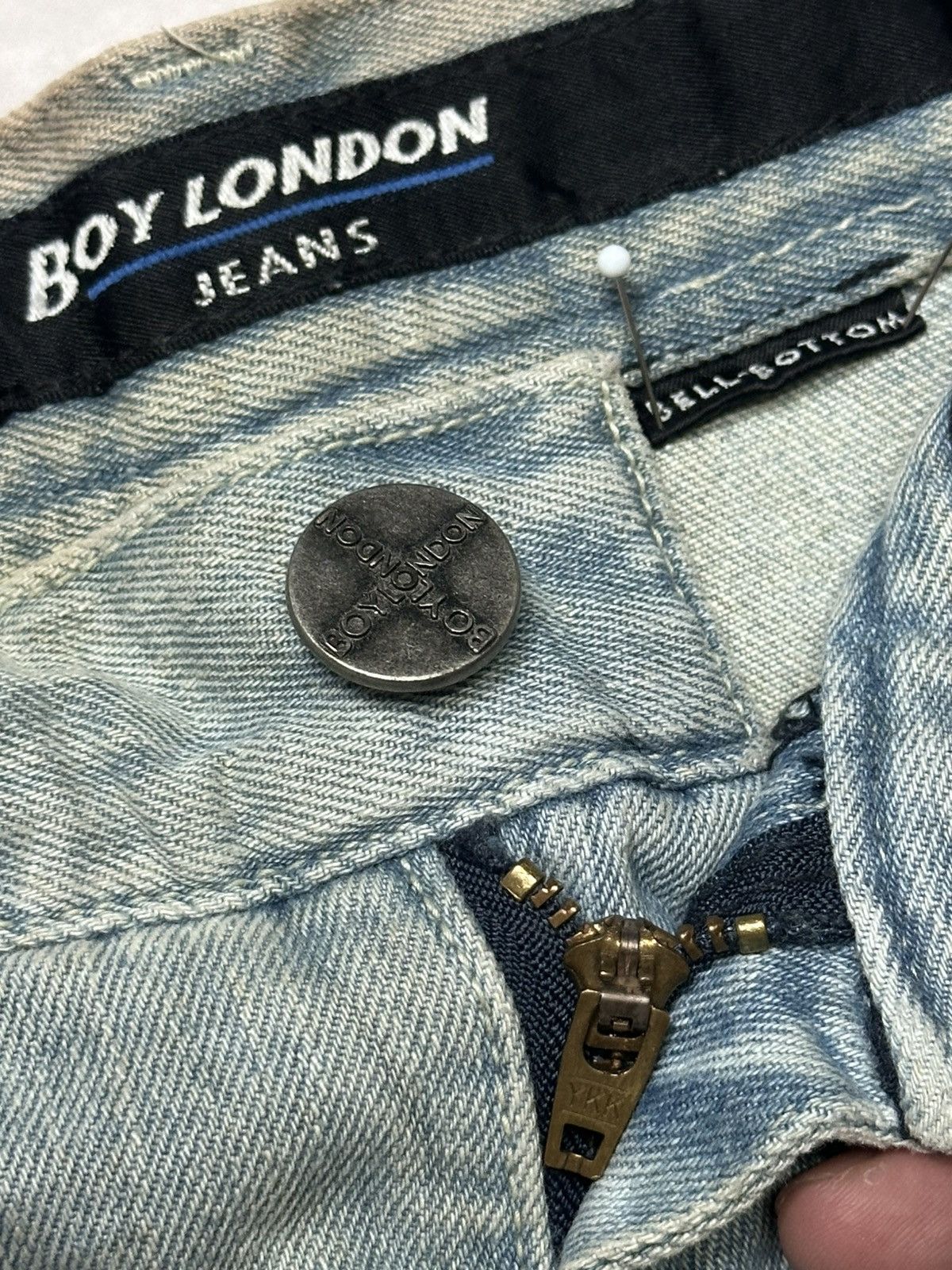 Boy London Vintage Boy London Bell-Bottom Flare Jeans Light BlueWash Size US 29 - 11 Thumbnail