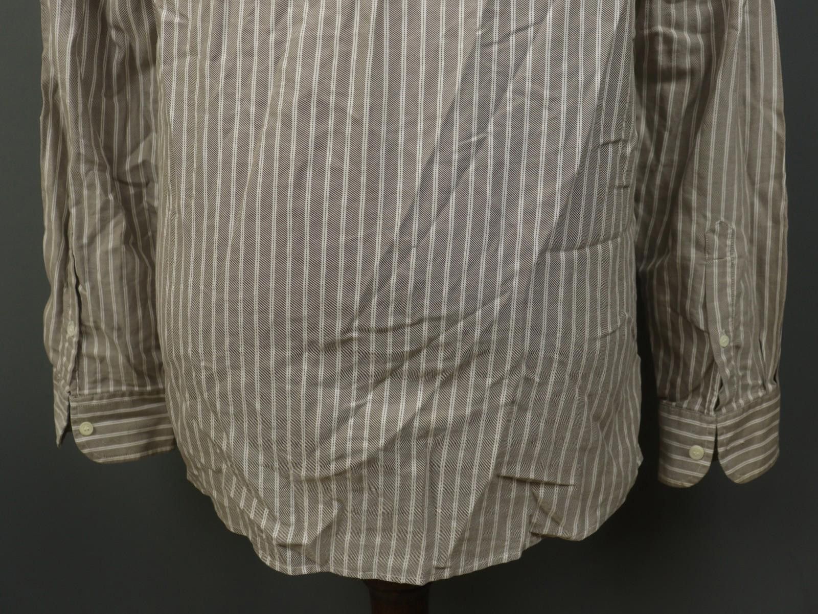 Ermenegildo Zegna Zegna Brown Striped Chest Pocket Button Down Shirt Size L Size US L / EU 52-54 / 3 - 11 Thumbnail