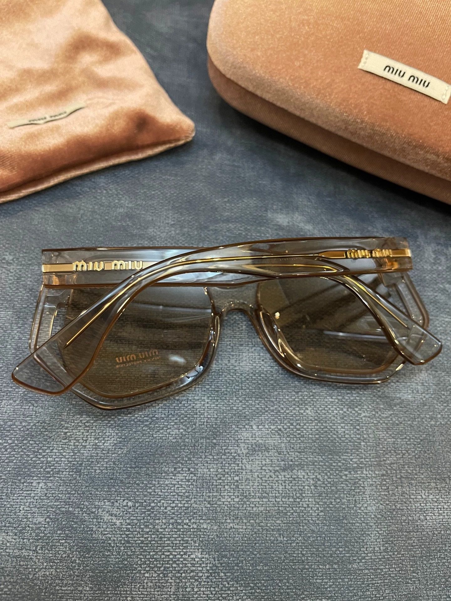 Miu Miu MIU MIU Brown Tinted Gradient Acetate Sunglasses Size ONE SIZE - 2 Thumbnail