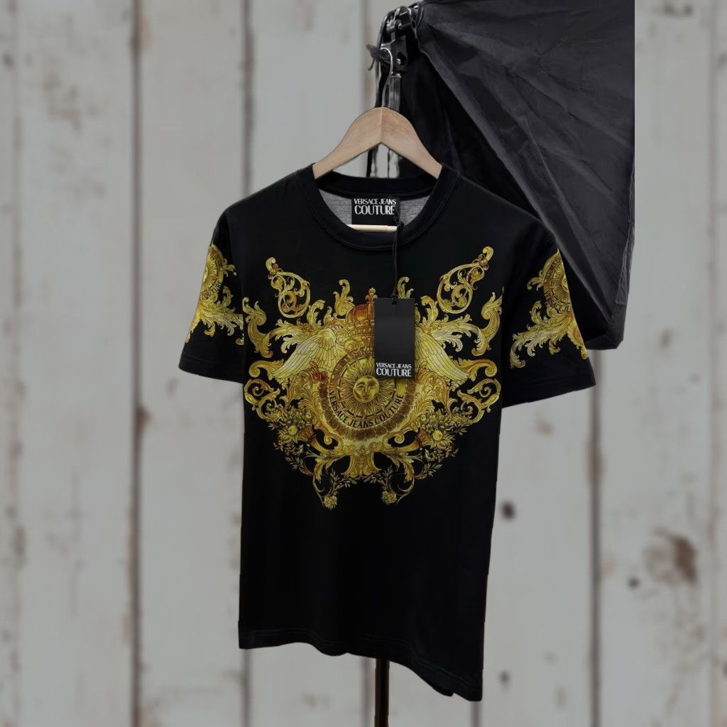 Versace Versace Jeans Couture Baroque Barocco Print T-Shirt L Black Mens Size US L / EU 52-54 / 3 - 1 Thumbnail
