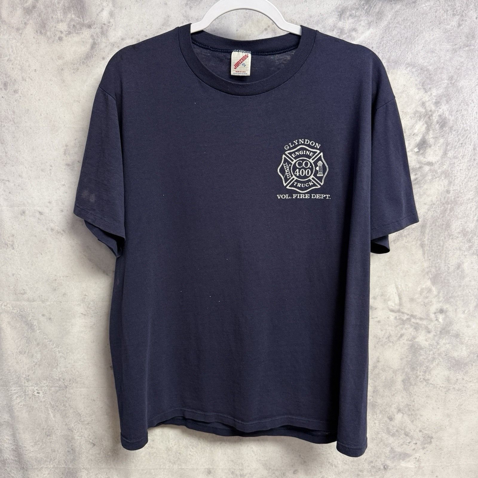 Vintage Vintage Fire Fighter T Shirt Mens XL Blue Fire Dept Glyndon Size US XL / EU 56 / 4 - 2 Thumbnail