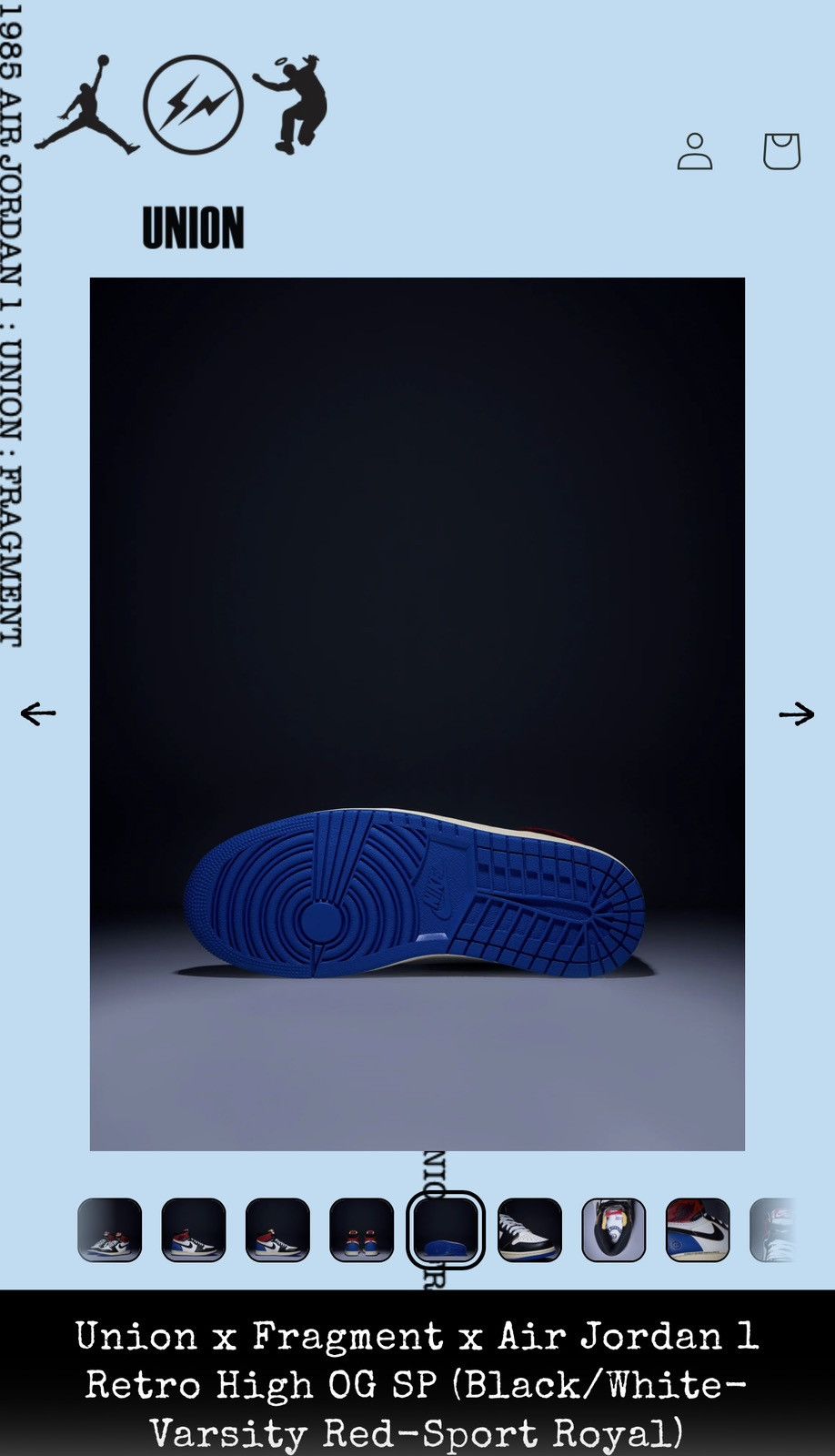 Jordan Brand × Union LA Union x Fragment x Air Jordan 1 Size US 13 / EU 46 - 4 Thumbnail