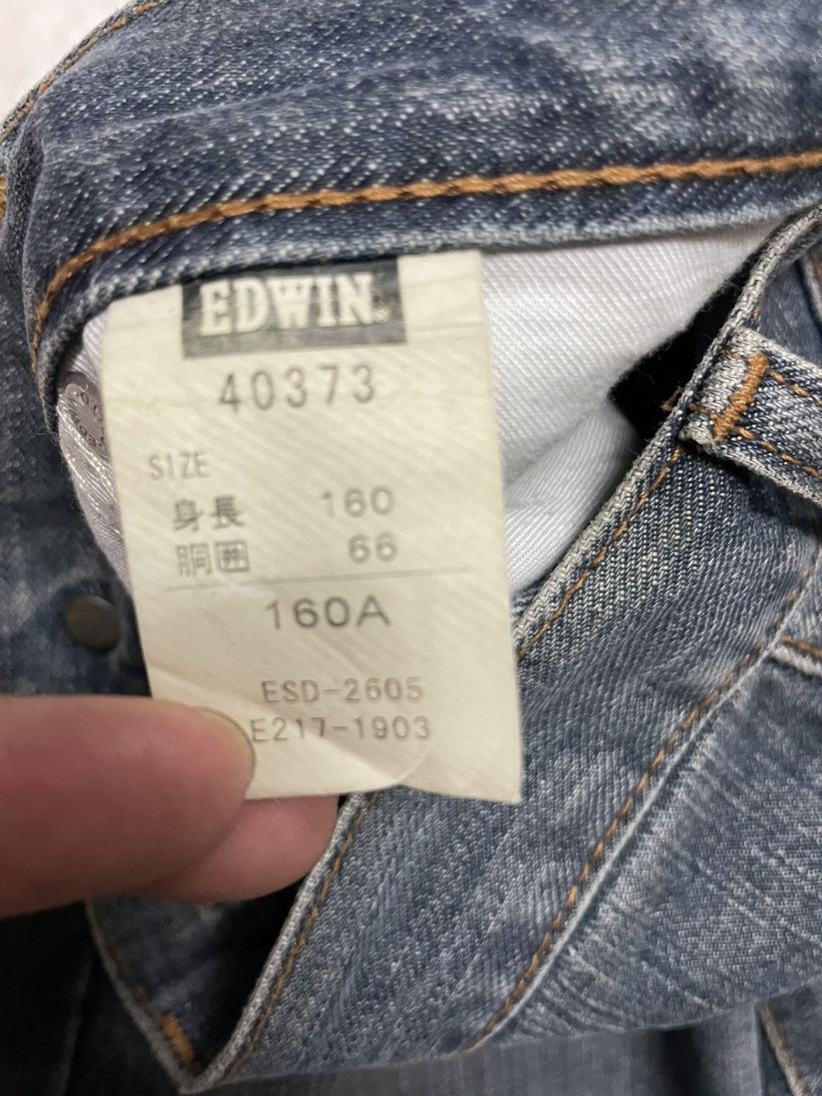 Edwin 💥Wide💥90s Style Edwin Whisker Baggy Denim Jeans Rare Size 25" / US 0 / IT 36 - 6 Thumbnail