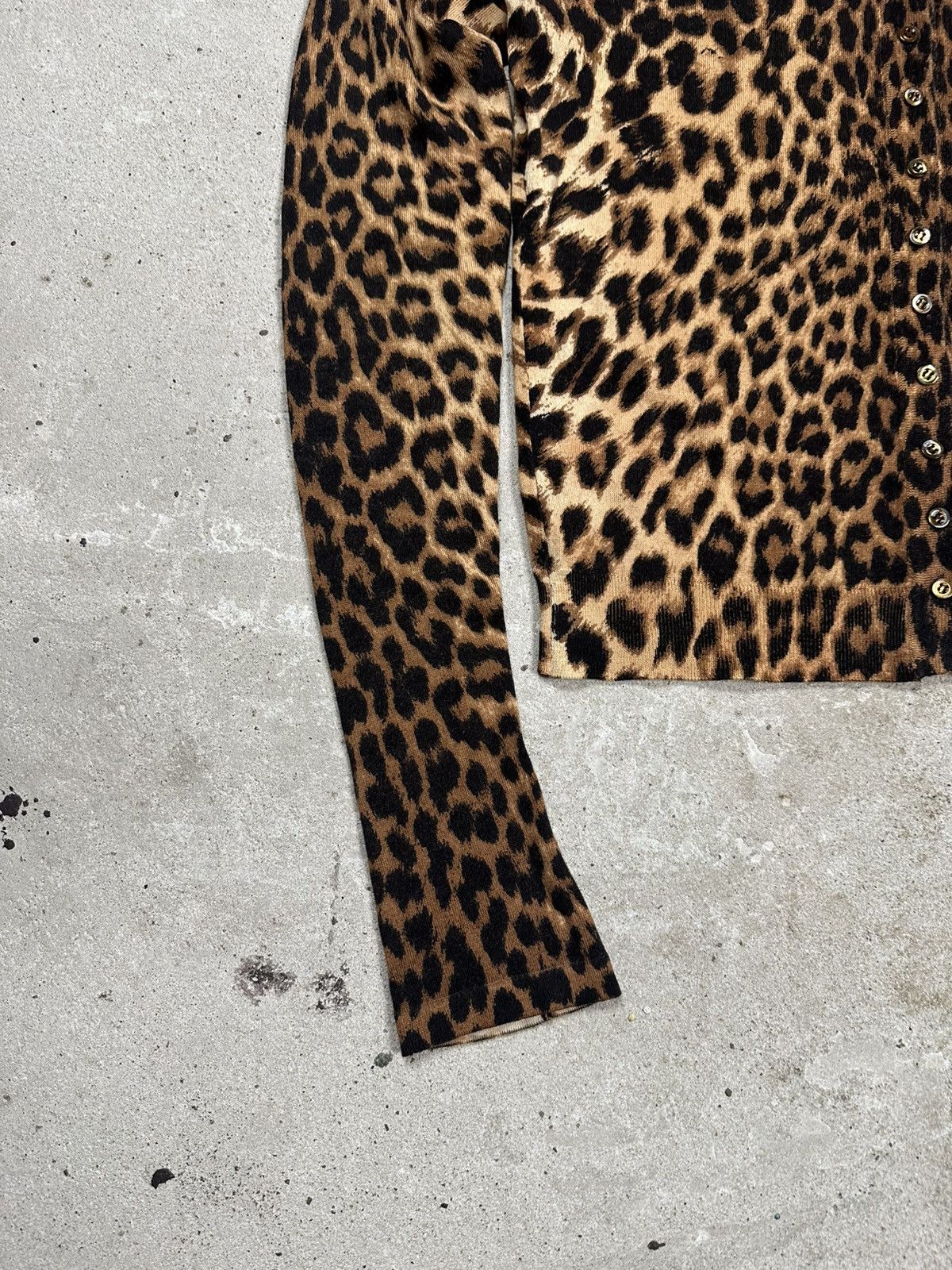 John Galliano Vintage 2000s John Galliano Leopard Print Cashmere Cardigan Size M / US 6-8 / IT 42-44 - 3 Thumbnail