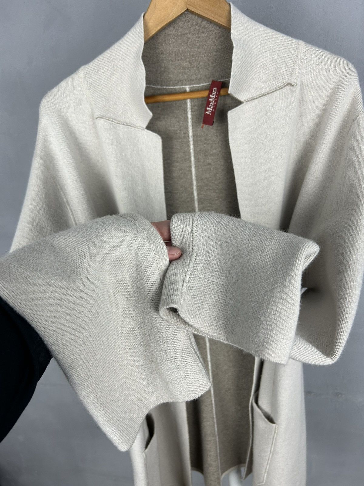 Max Mara Max Mara Studio Virgin Wool Open Front Cardigan Size XL / US 12-14 / IT 48-50 - 9 Thumbnail