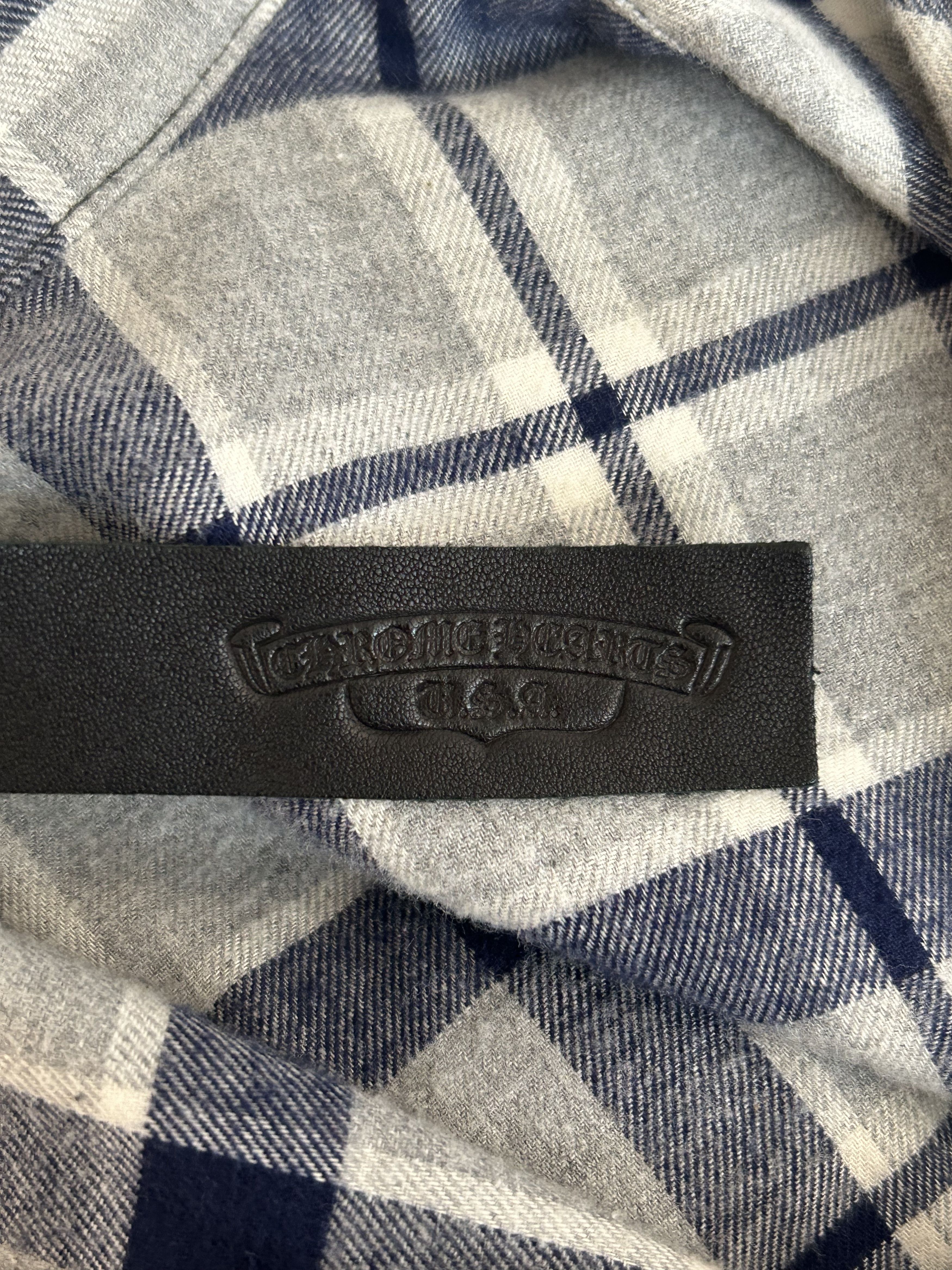 Chrome Hearts Chrome Hearts Grey & Blue Cross Patch Elongated Flannel Size US S / EU 44-46 / 1 - 3 Thumbnail