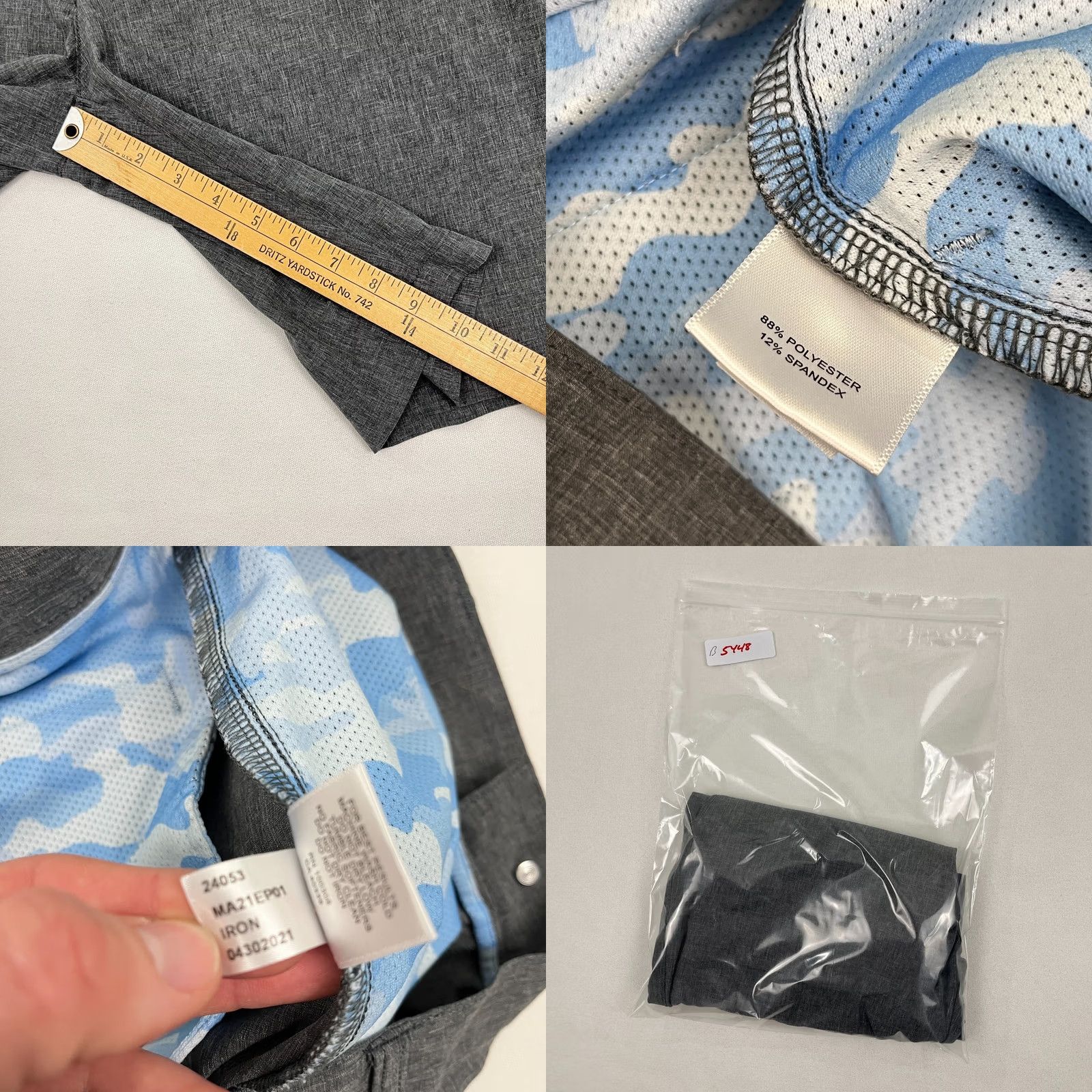 Peter Millar Peter Millar Shackleford Shorts Mens 34 x 9.5 Gray Active Performance Golf Chino Shorts Size US 34 / EU 50 - 8 Thumbnail