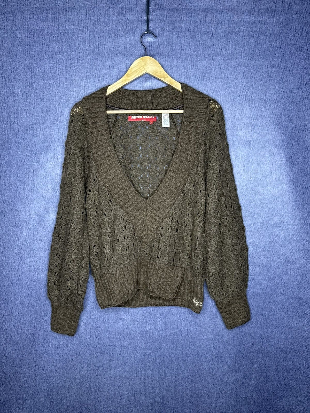 Miss Sixty Vintage Knit Sweater V-Neck Y2K Avant Garde