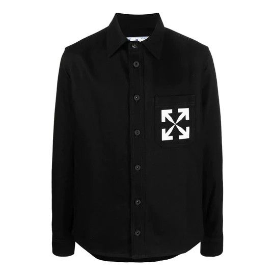 Off-White o1w1db10824 Single Arrow Denim Shirt in Black Size US XXL / EU 58 / 5 - 1 Thumbnail