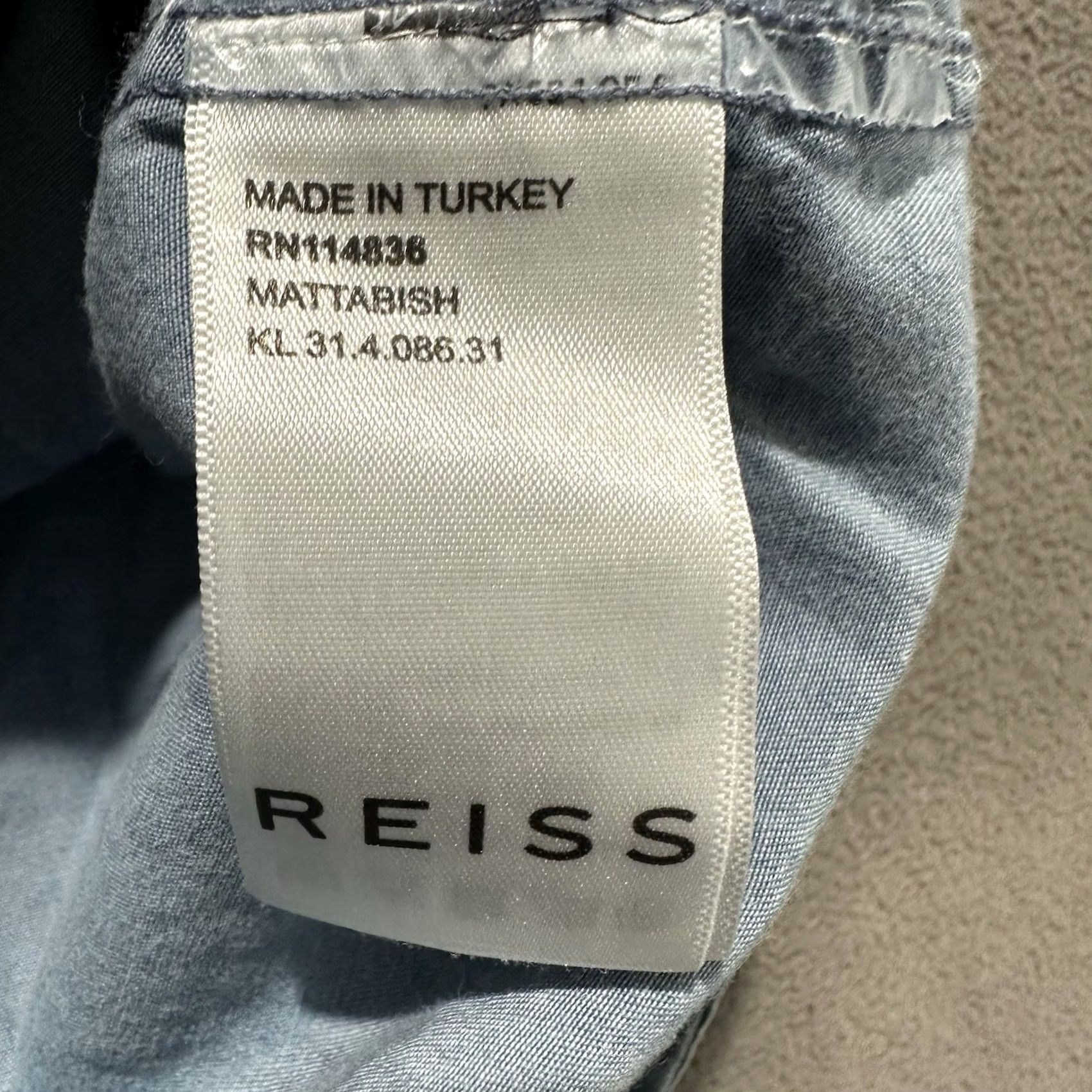 Reiss Reiss Shirt Mens S Light Blue Denim Chambray Button Down Long Sleeve Size US S / EU 44-46 / 1 - 4 Thumbnail