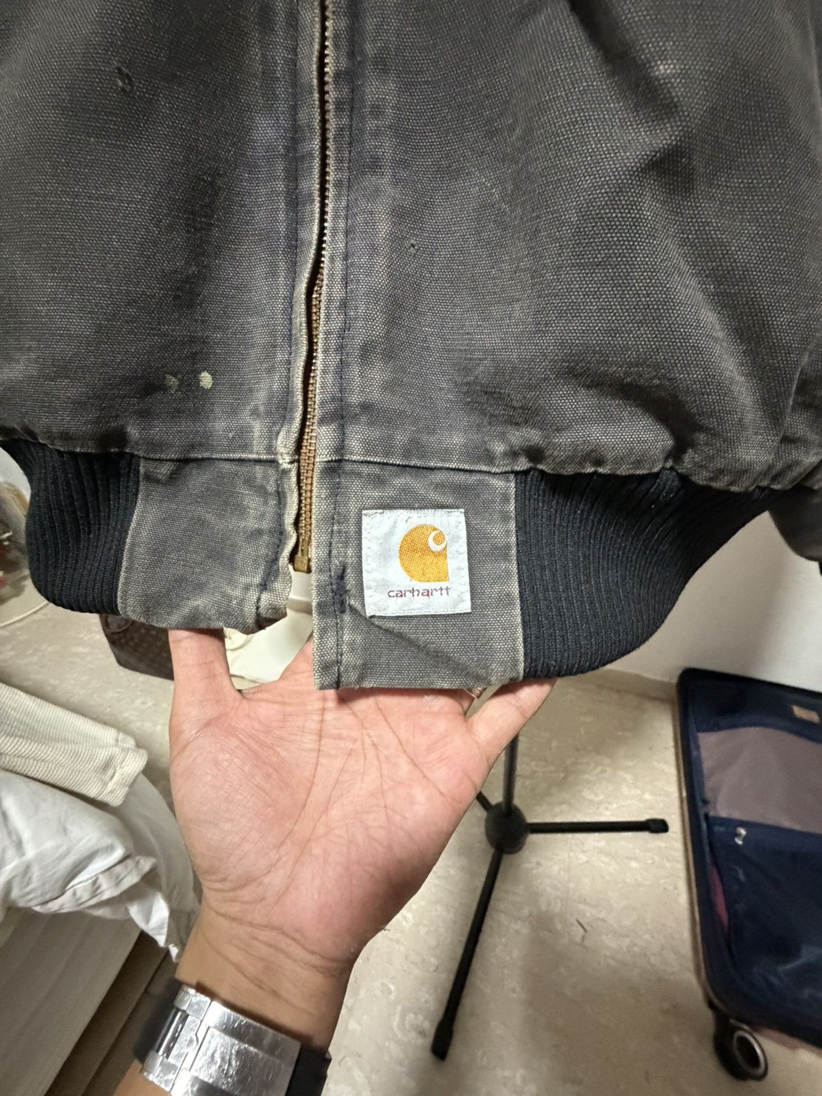 Carhartt Carhartt Detroit Jacket Faded Black Red Lined Distressed Size US XL / EU 56 / 4 - 4 Thumbnail