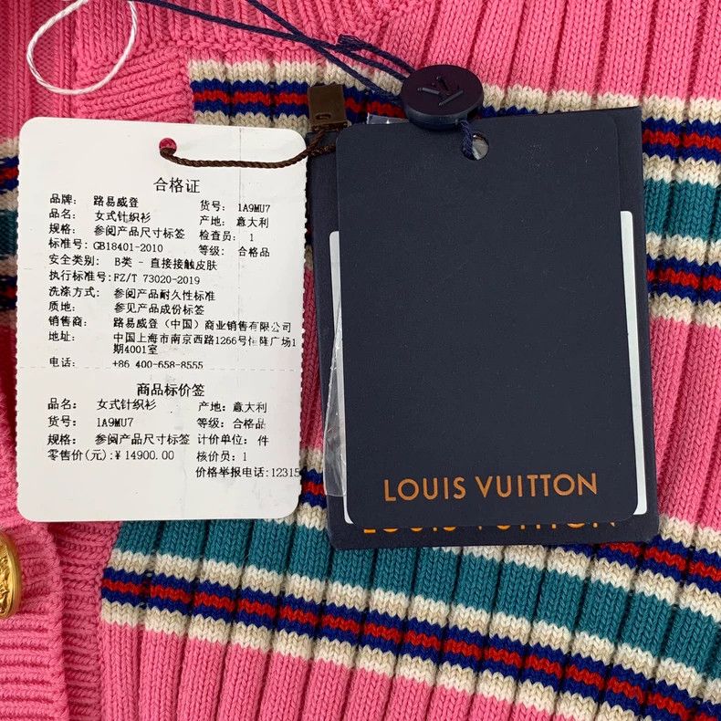 Louis Vuitton Louis Vuitton Pink striped bell sleeve knit cardigan jacke Size XS / US 0-2 / IT 36-38 - 7 Thumbnail