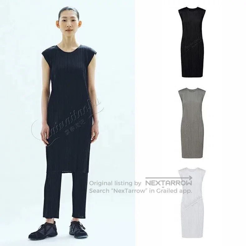 Issey Miyake Issey Miyake Light Gray Dress Size L / US 10 / IT 46 - 1 Thumbnail