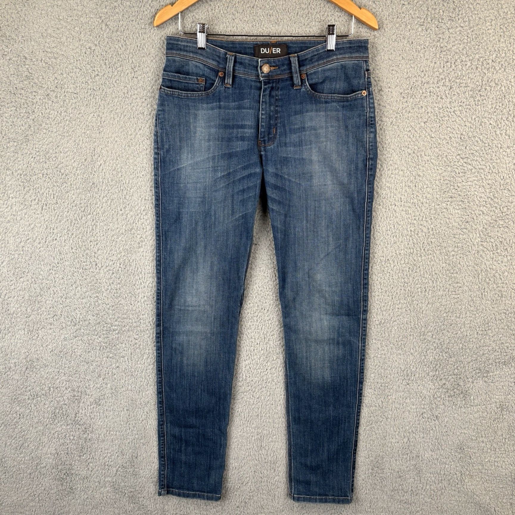 DUER DU/ER Jeans Slim 30x34 Blue Denim Stretch Mens Size US 30 / EU 46 - 2 Thumbnail