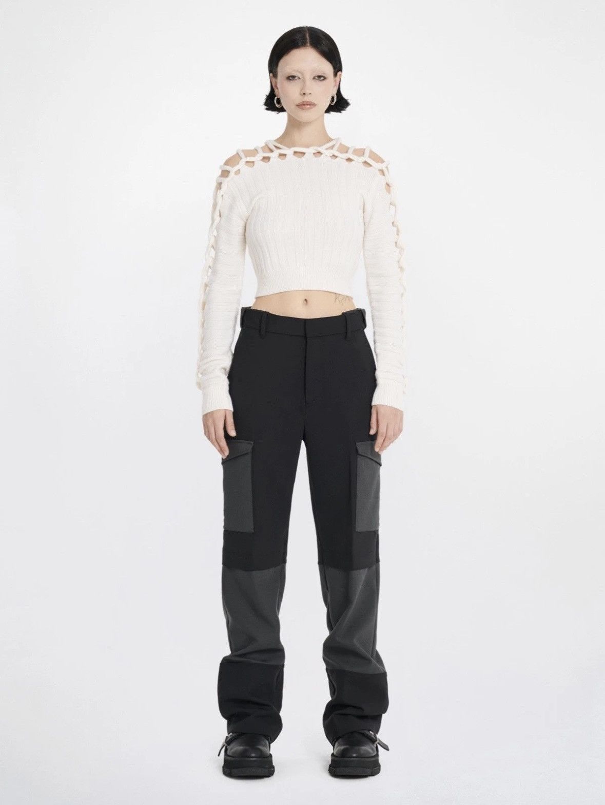 Dion Lee Dion Lee Merino Knit Finger Braid Crop Sweater XS Size XS / US 0-2 / IT 36-38 - 3 Thumbnail