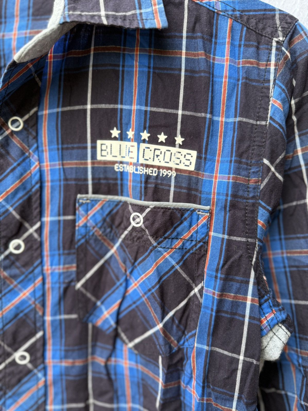 Japanese Brand Blue Cross Plaid Button Shirt Size US M / EU 48-50 / 2 - 4 Thumbnail