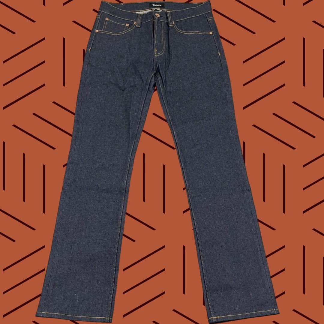 Brixton Brixton Reserve Jeans Mens 33 x 32 Indigo Blue Cone Denim Skater Button Fly 5-Pocket Mens Size US 33 - 1 Thumbnail