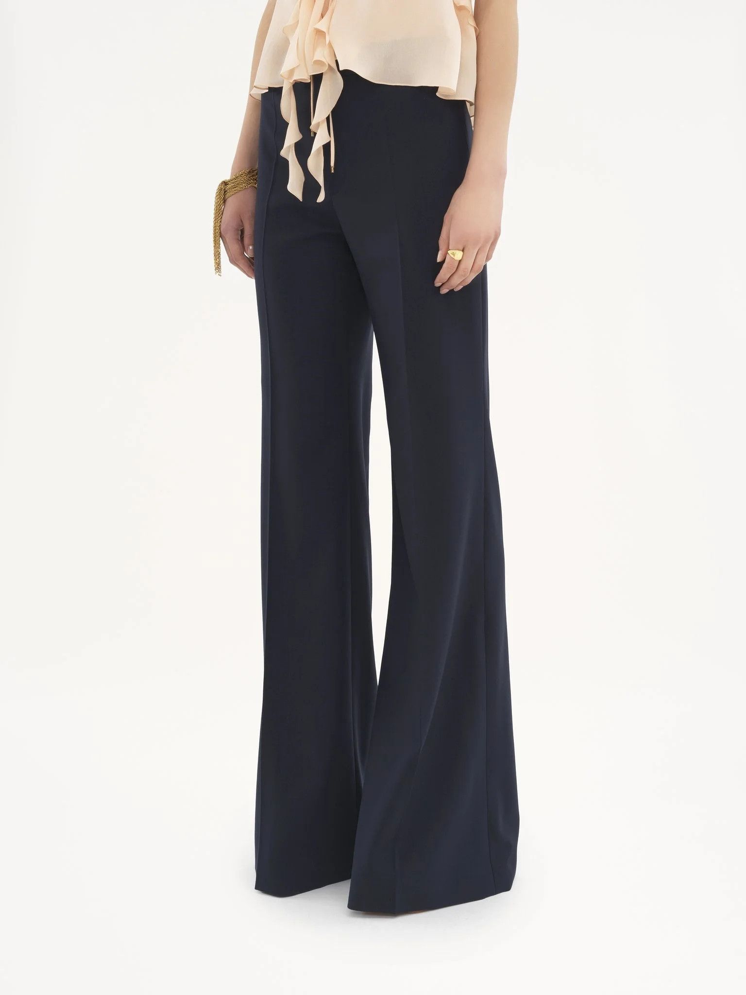 Chloe o1loc1c10326 Flared Tailored Pant in Eclipse Blue Size 25" / US 0 / IT 36 - 3 Thumbnail