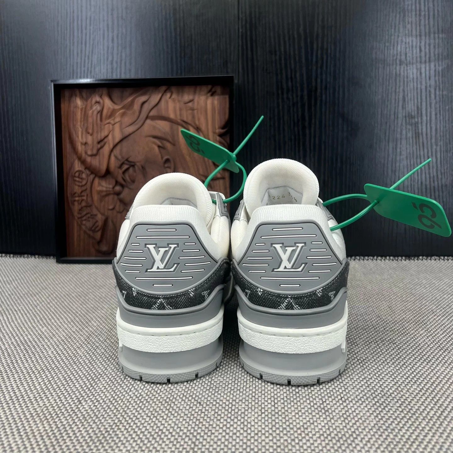Louis Vuitton LV Trainer White Gray Denim 36.5 2x Worn Size US 5.5 / IT 35.5 - 5 Thumbnail
