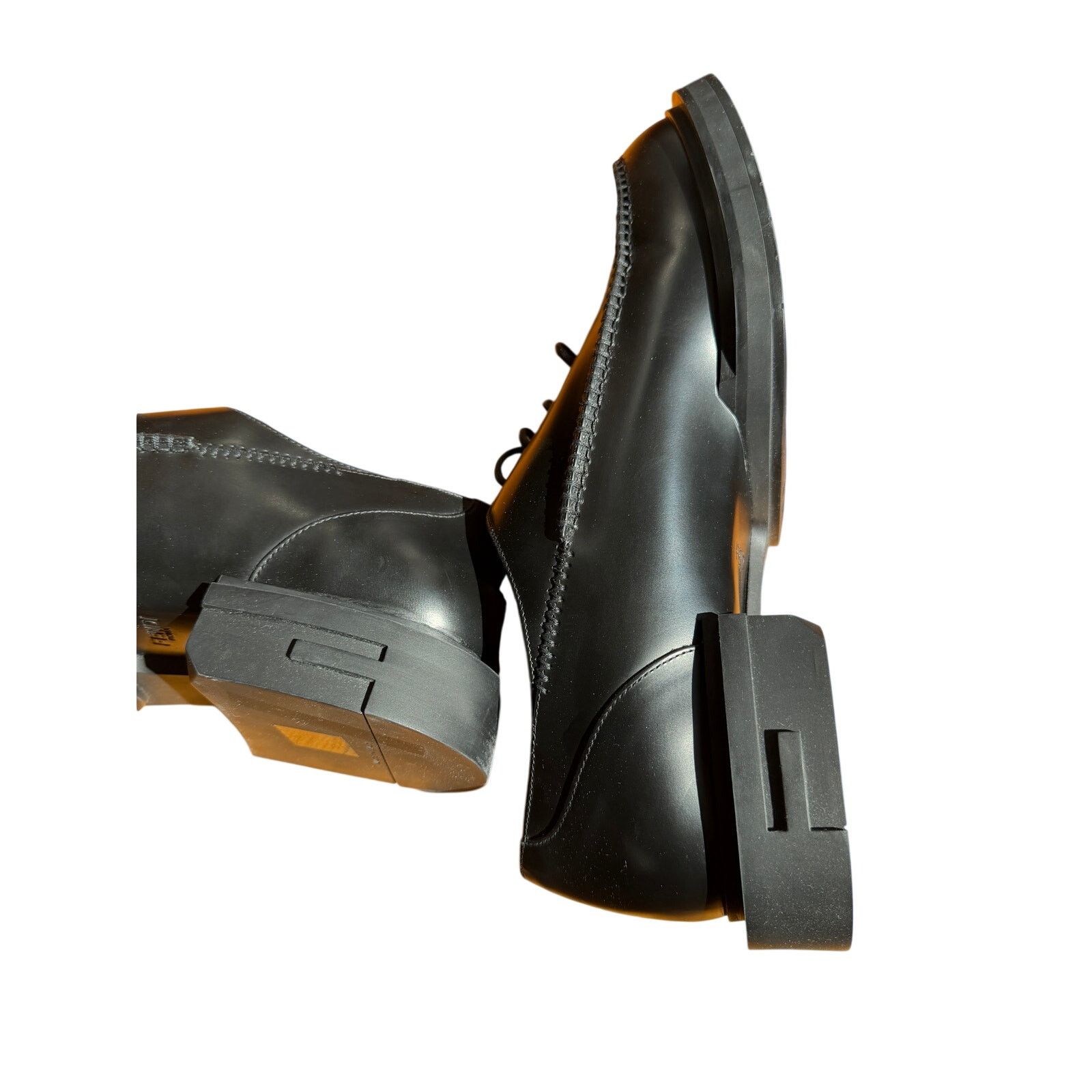 Fendi Fendi NWB Black Lace Up Calf Leather Dress Loafers Size US 11 / EU 44 - 2 Thumbnail