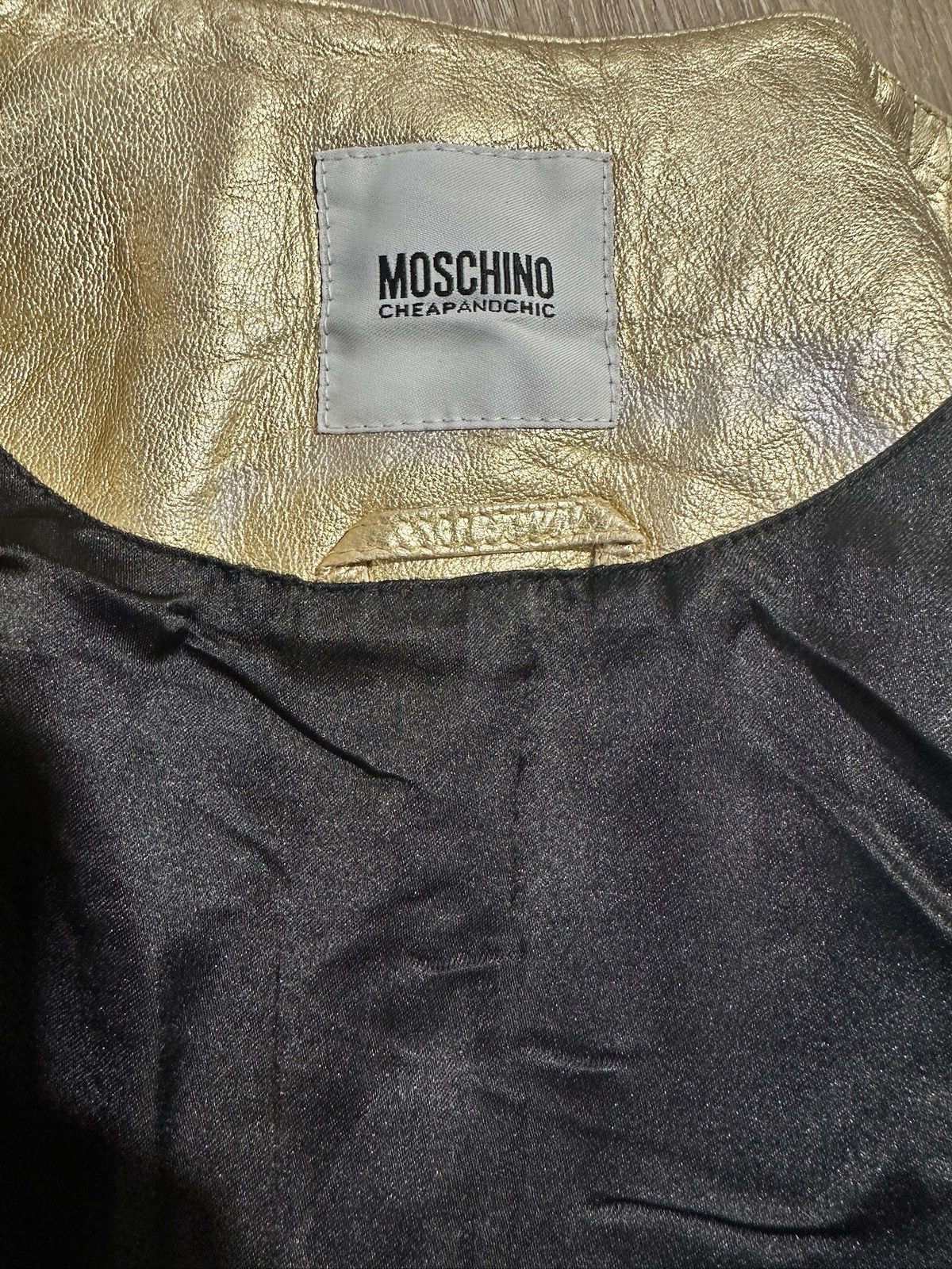 Moschino Moschino Vintage Metallic gold Leather Jacket. Size M / US 6-8 / IT 42-44 - 7 Thumbnail