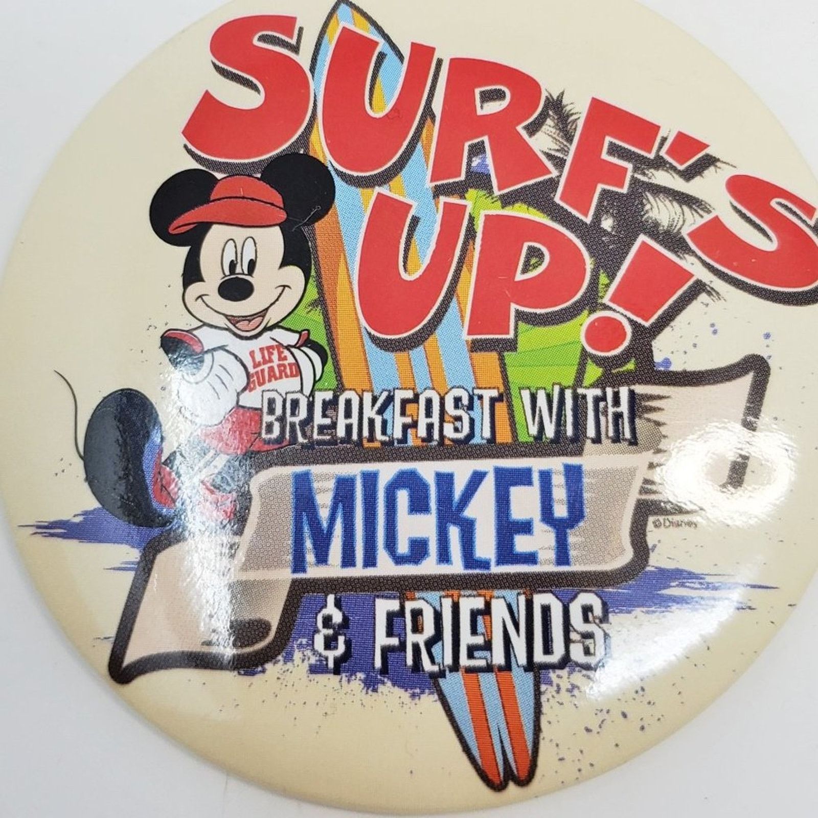 Disney Disney Surfs Up! Breakfast w Mickey 4 Pack of Buttons Size ONE SIZE - 4 Thumbnail