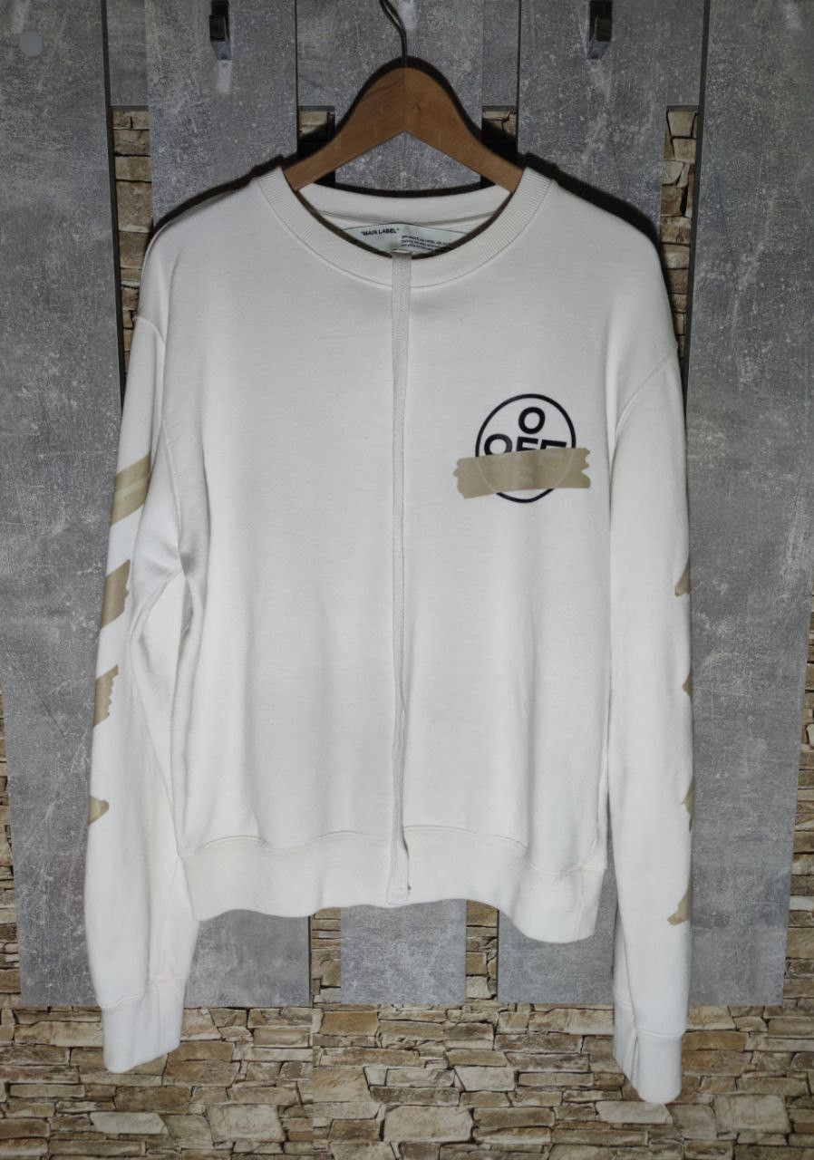 Off-White Off White Tape Arrows Cotton Sweatshirt White Size US M / EU 48-50 / 2 - 1 Thumbnail