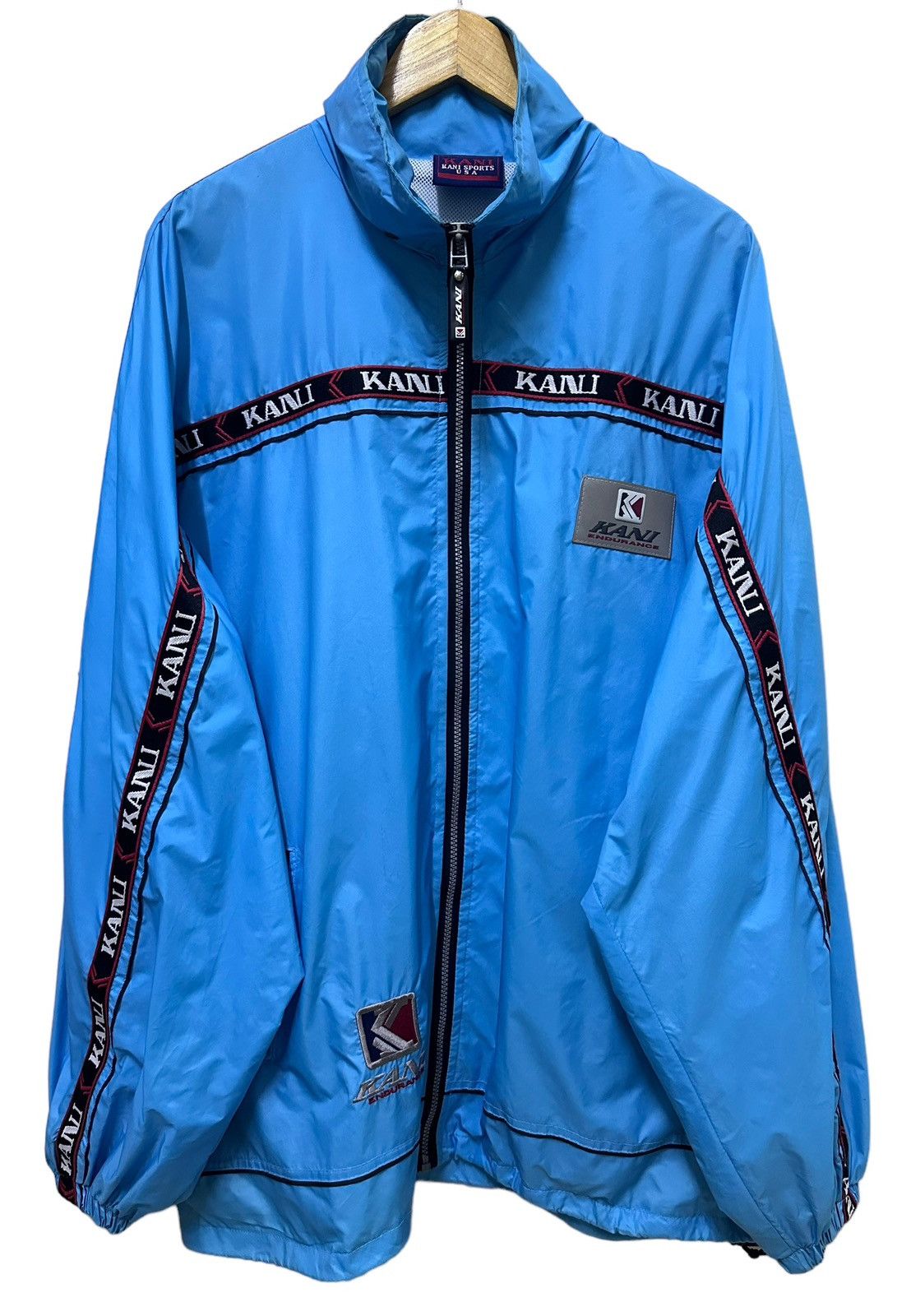 image of Karl Kani x Vintage Y2K Kani Kani Sport Big Logo Trainer Jacket in Blue, Men's (Size Large)