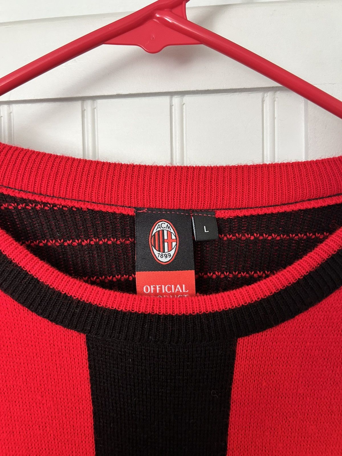 Other AC Milan “Mediolanum” Knit Sweater Red/Black Striped Size L Size US L / EU 52-54 / 3 - 3 Thumbnail