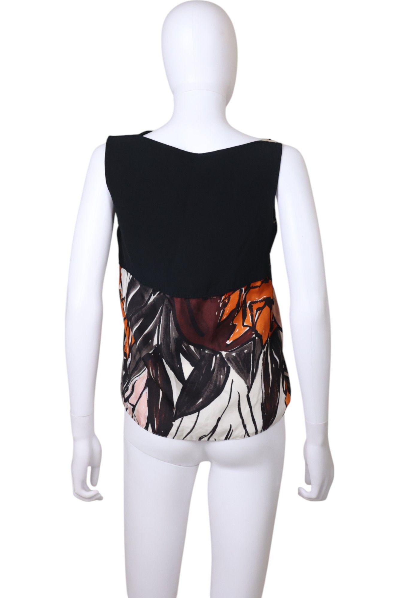 Dior × Raf Simons Resort 2015 Multicolor Floral Paint Silk Top Size S / US 4 / IT 40 - 4 Thumbnail