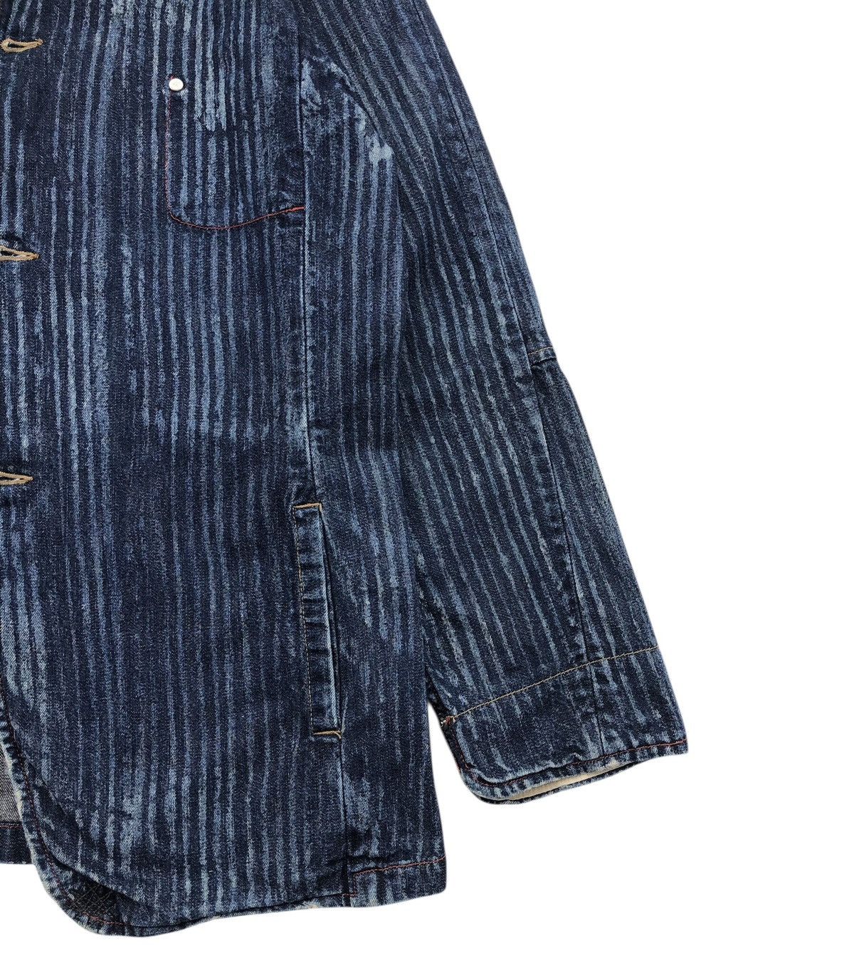 Japanese Brand Japanese Pwpl Riot Striped Indigo Workers Chore Denim Jacket Size US L / EU 52-54 / 3 - 7 Thumbnail