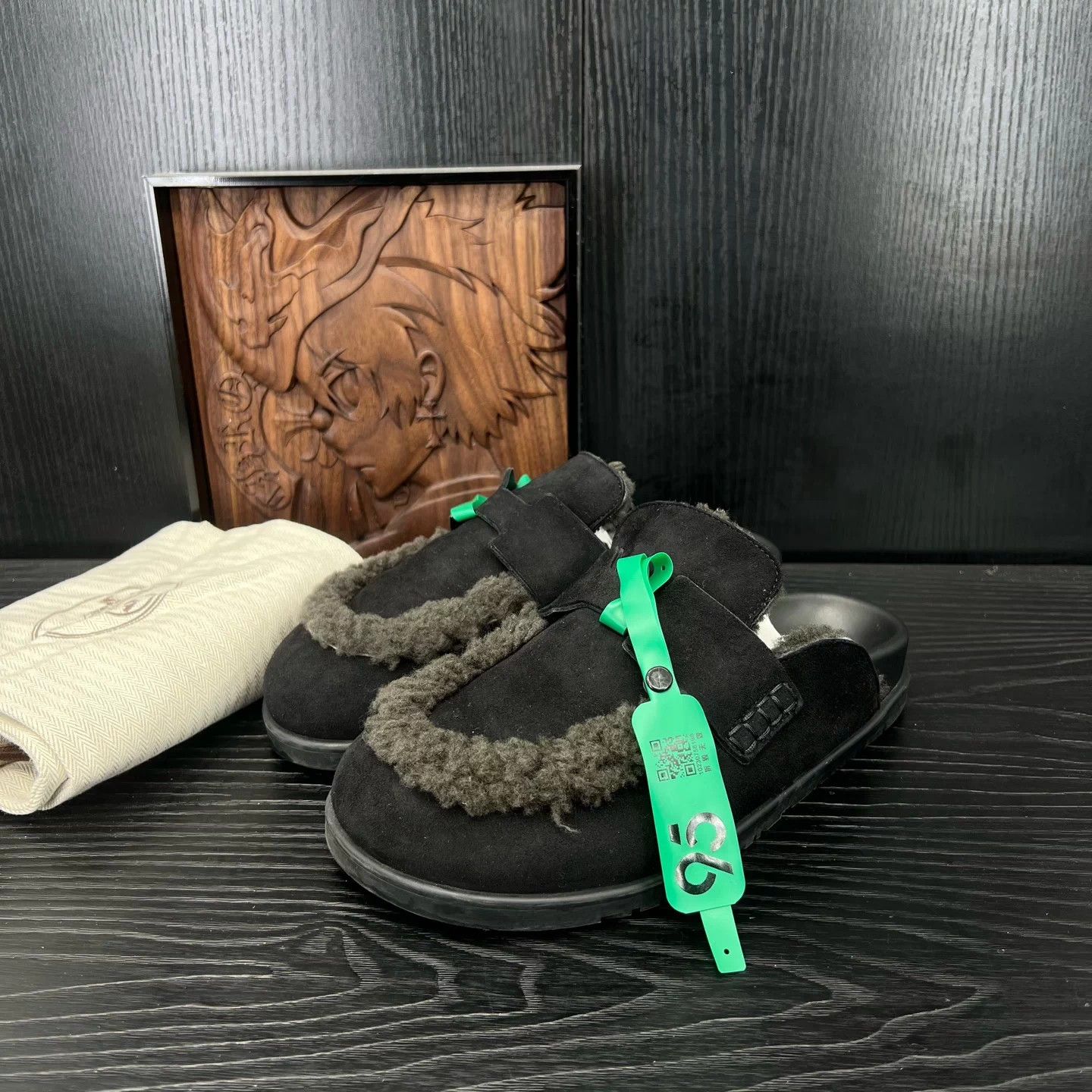 Hermes Hermès Toe Cap Suede Slides Black 37 Size US 6 / IT 36 - 1 Thumbnail