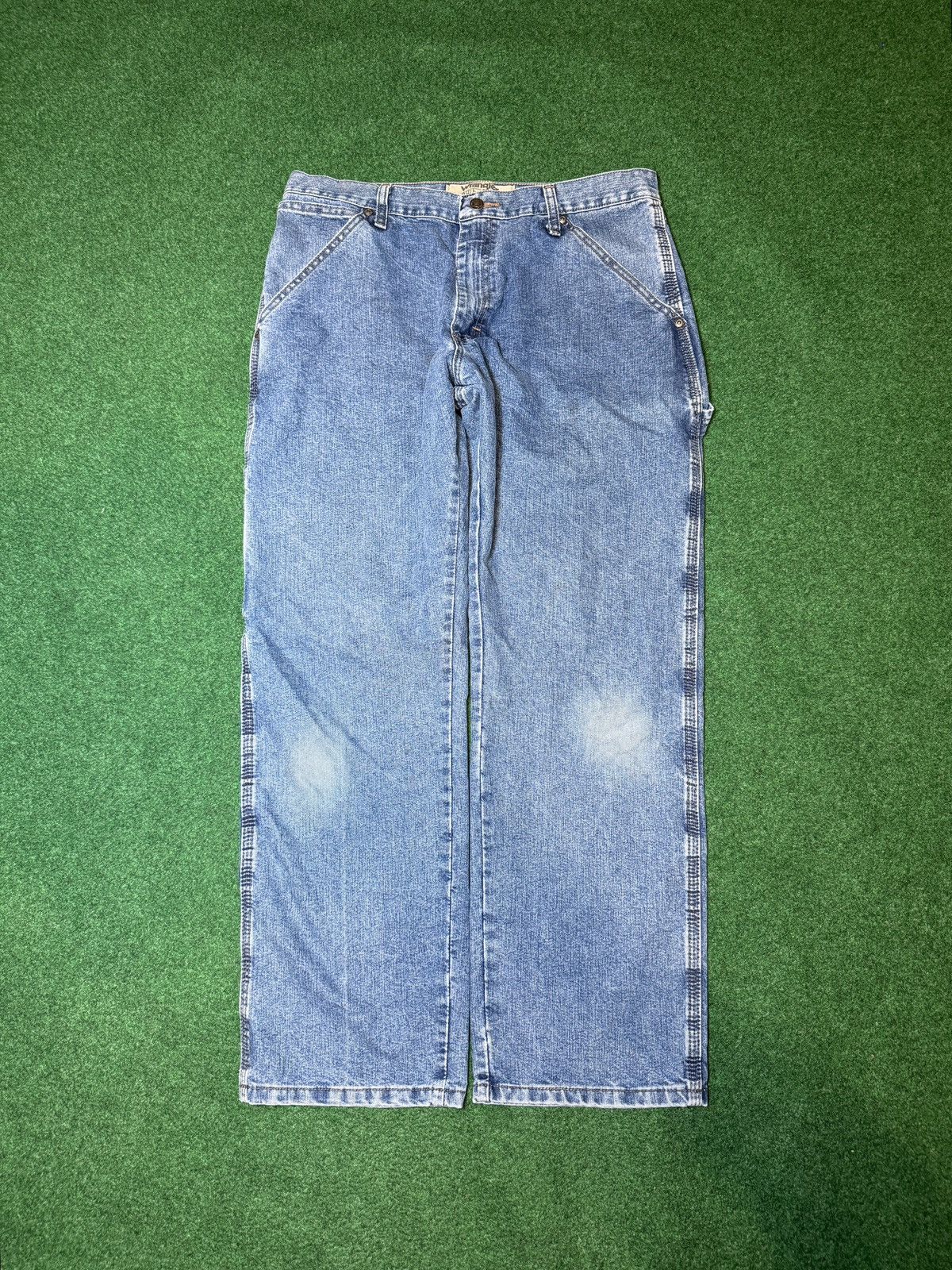 Vintage × Wrangler Y2K Wrangler Carpenter Wide Leg Baggy Hip Hop Skater Jeans Size US 34 / EU 50 - 3 Thumbnail