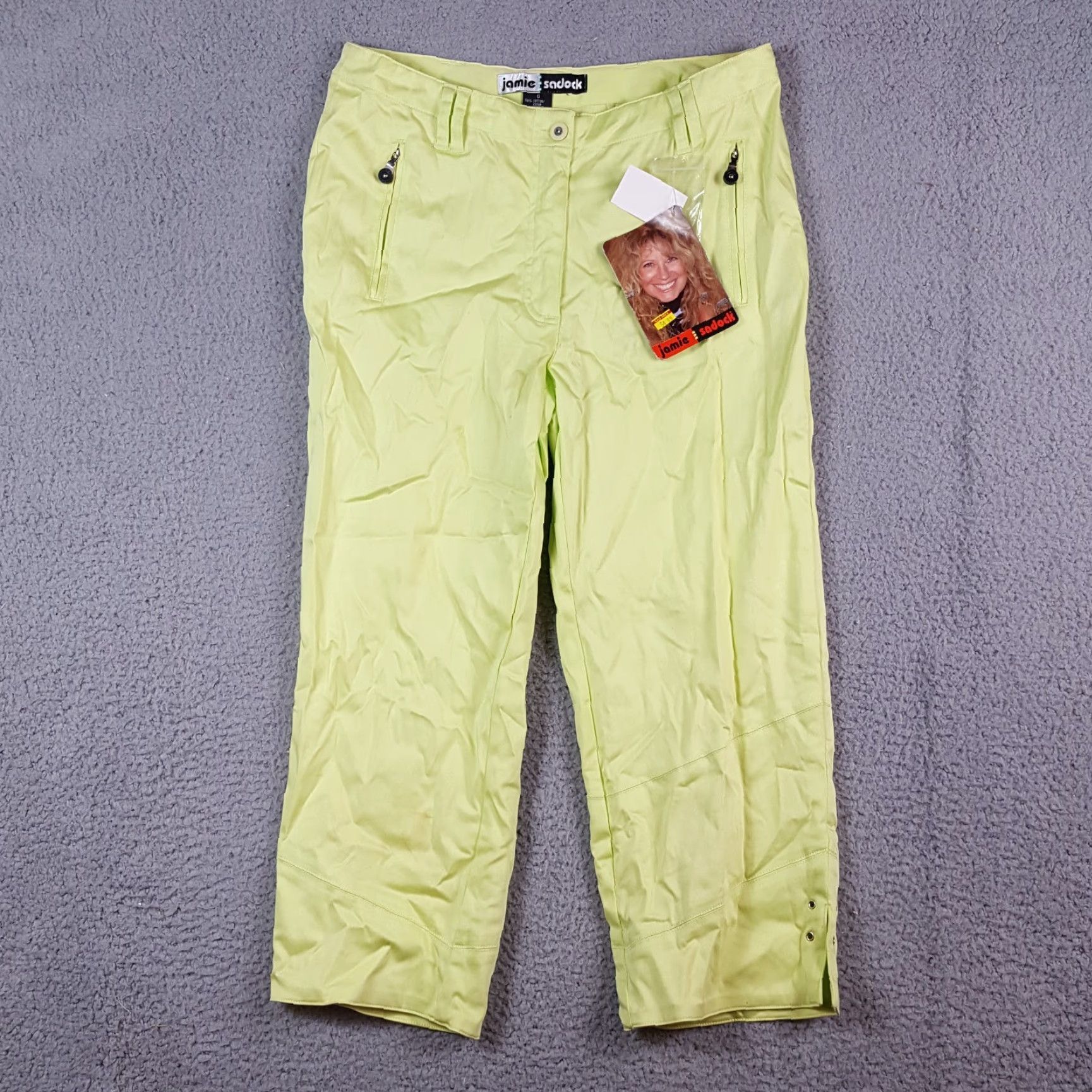 Vintage VINTAGE Jamie Sadock Capri Pants Womens Size 6 Golf Tech Breathable Preppy Y2K 90s Bohemian Retro Green Capris Size 28" / US 6 / IT 42 - 2 Thumbnail