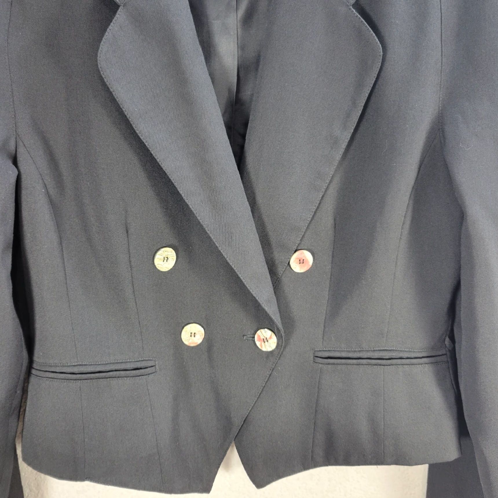 Doublet Vtg Jean Paul Black Crop Double-Breasted Blazer Made In Italy Lined Formal Sz 8 Size 30" / US 8 / IT 44 - 5 Thumbnail