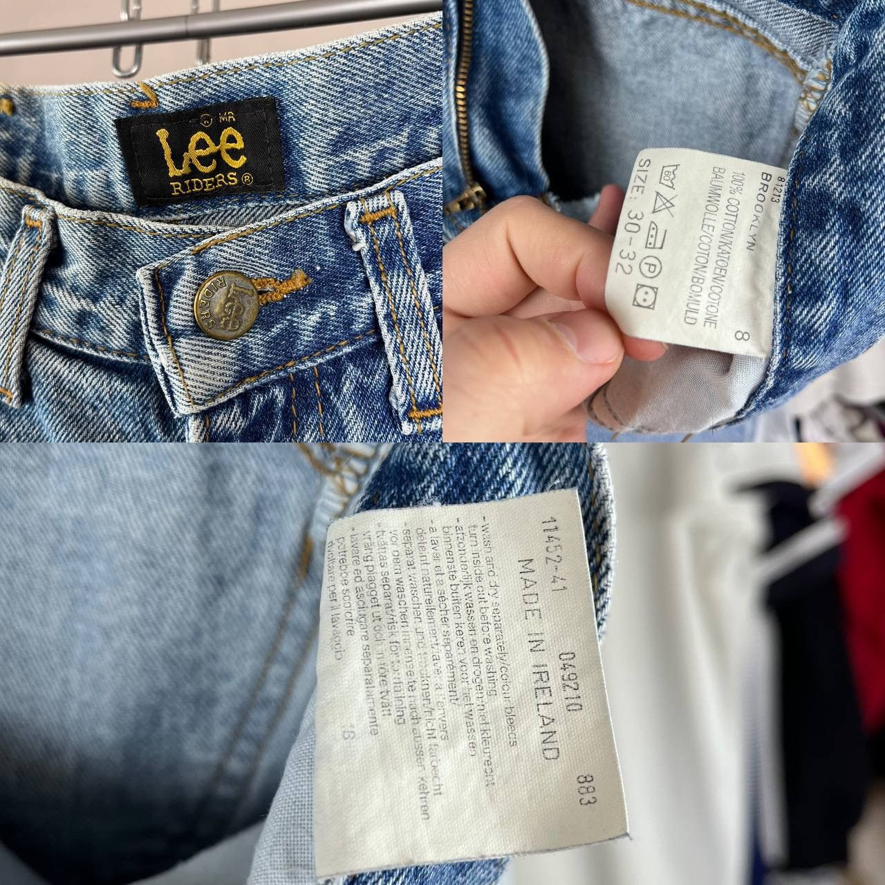 Lee × Vintage Vintage 80s Lee Riders Denim Jeans Pants Made in Ireland Size US 30 / EU 46 - 9 Thumbnail
