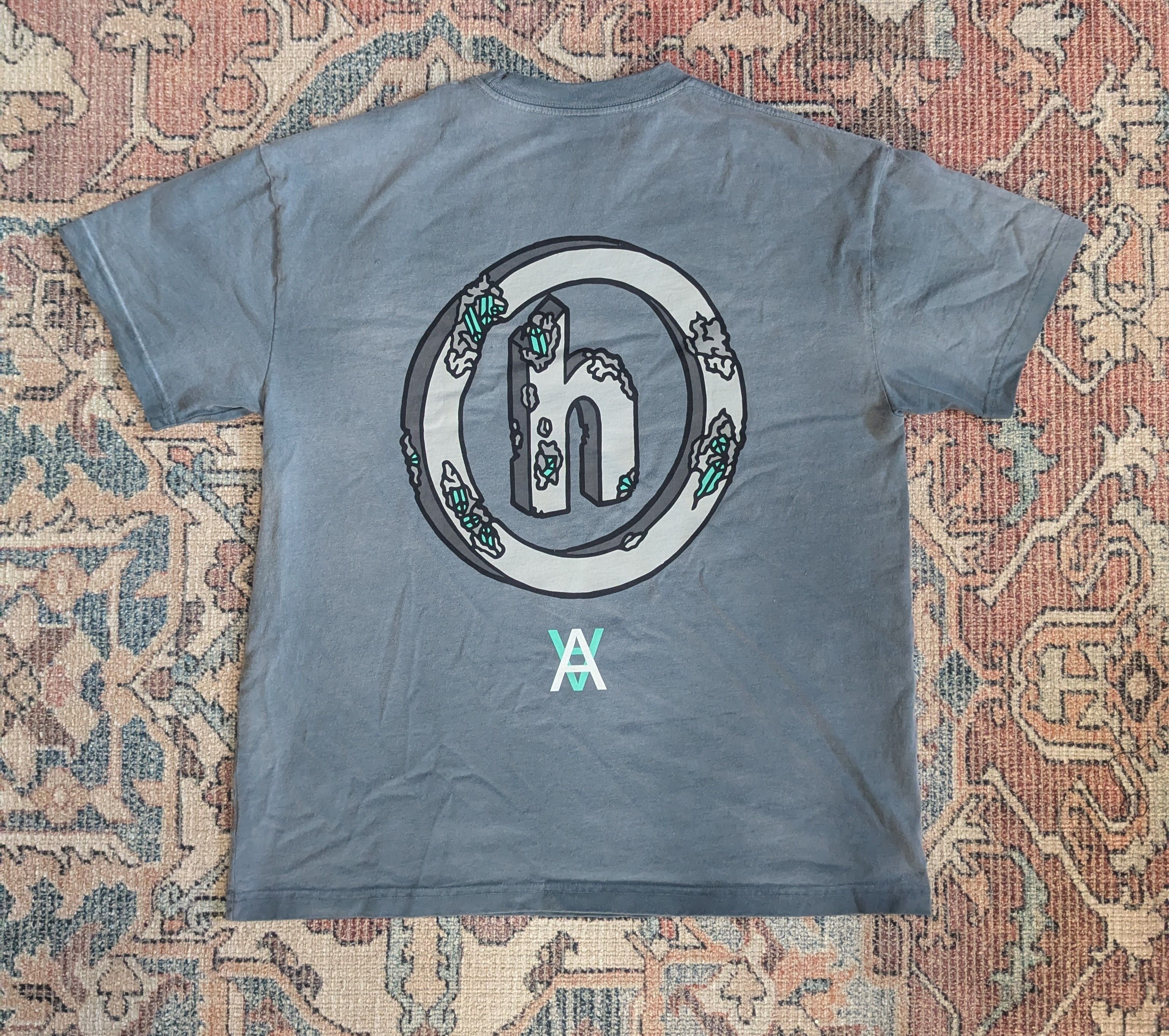 Daniel Arsham × HIDDEN Daniel Arsham x Hidden Eroded H Logo Tee Vintage Wash Blue Size US L / EU 52-54 / 3 - 5 Thumbnail