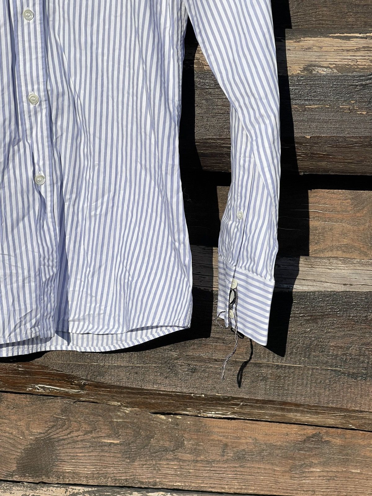 Alexander McQueen NWT 2011 Alexander McQueen bondage belt striped blue shirt Size US M / EU 48-50 / 2 - 4 Thumbnail