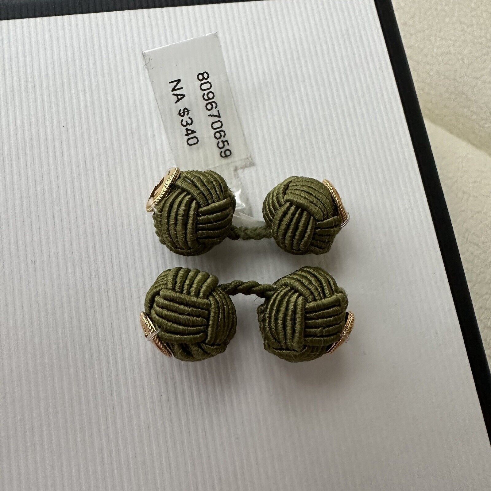 Gucci NEW Gucci Interlocking G rope cufflinks Green Gold GG Logo Size ONE SIZE - 7 Thumbnail