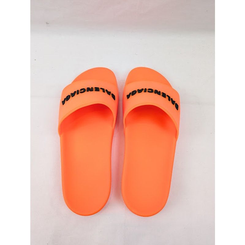 Balenciaga o1rshd1 Smooth Rubber Pool Logo Slide in Orange/Black Size US 10 / EU 43 - 19 Thumbnail