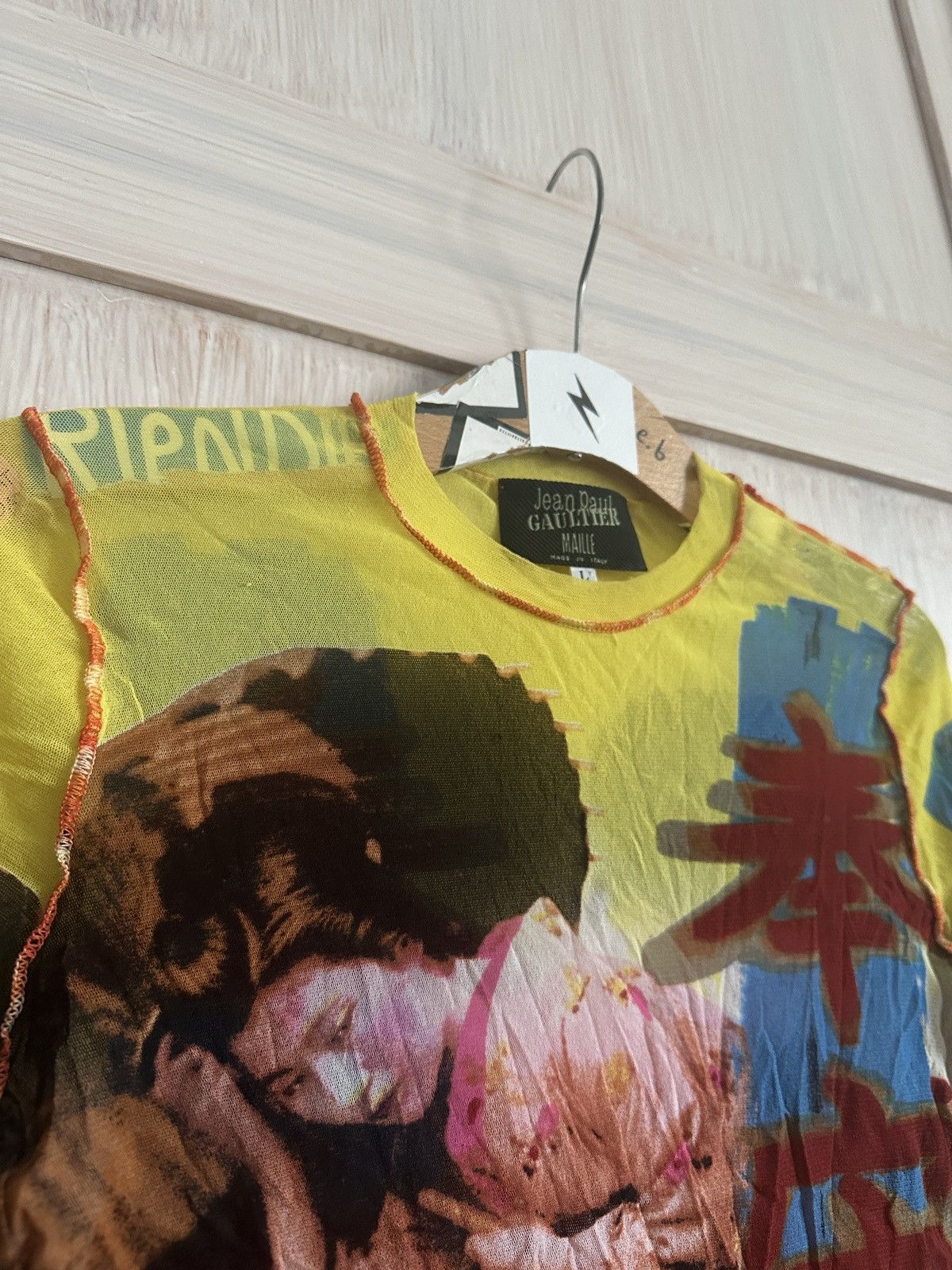 2000s Asian Japanese mesh long sleeve shirt top archive rare