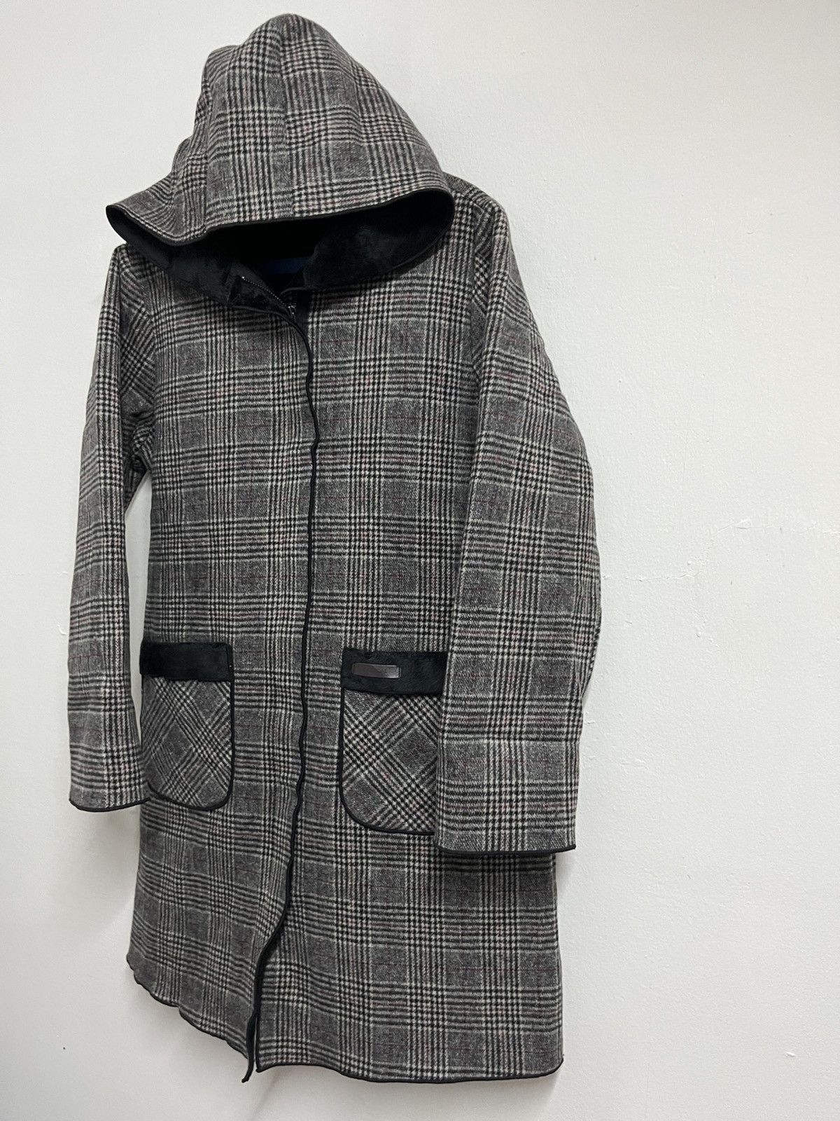 Vintage 💥Grey Plaid Faux Fur FALIDAL I6W9 LGB Style Heavy Jackets Size M / US 6-8 / IT 42-44 - 7 Thumbnail