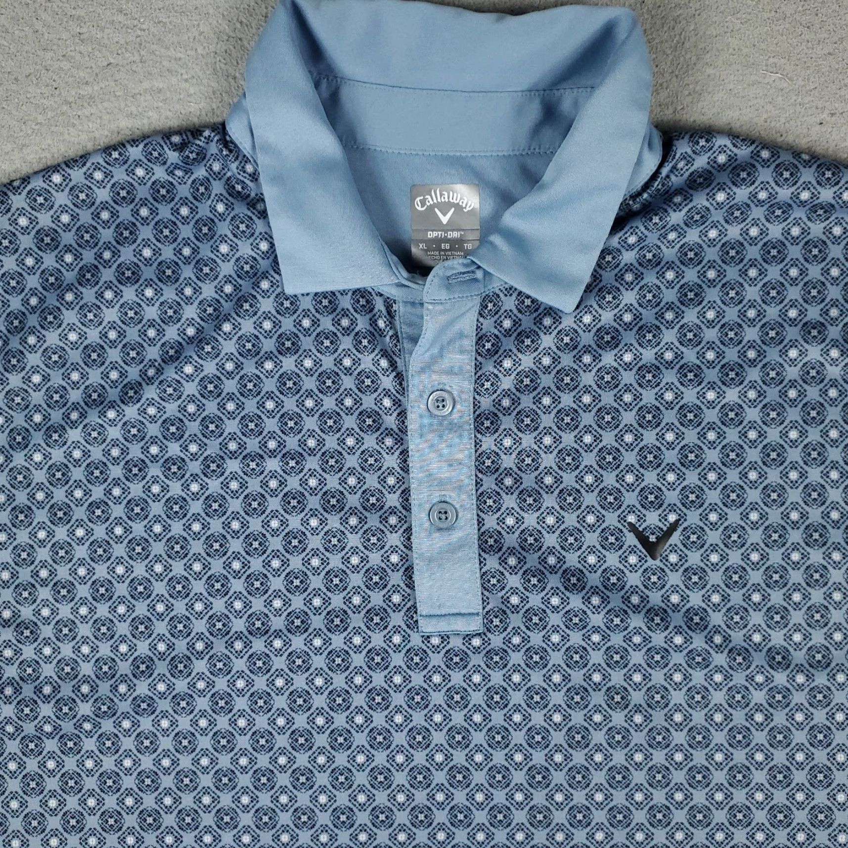 Callaway Callaway Polo Shirt Mens Size XL Blue Geometric Opti Dri Fit Golf Short Sleeve Size US XL / EU 56 / 4 - 2 Thumbnail