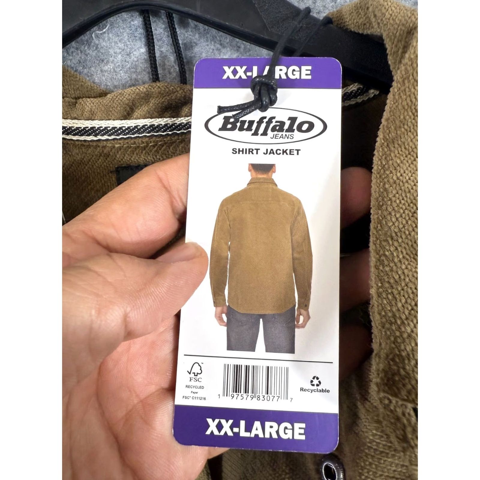 Vintage Buffalo Shirt Jacket Mens 2XL Brown Corduroy Snap Front Pockets Stretch NWT Size US XXL / EU 58 / 5 - 7 Thumbnail
