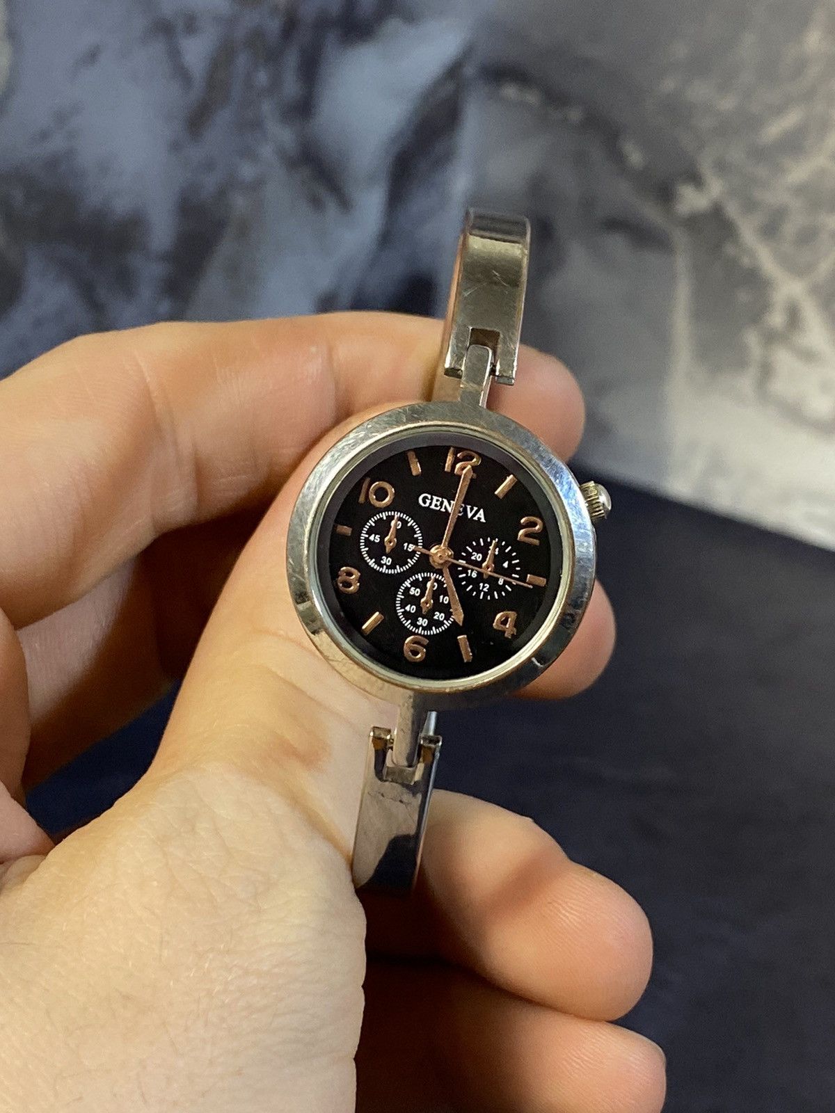 Jewelry × Vintage Elegant Geneva Quartz Steel Bangle Watch Japanese Brand Size ONE SIZE - 6 Thumbnail