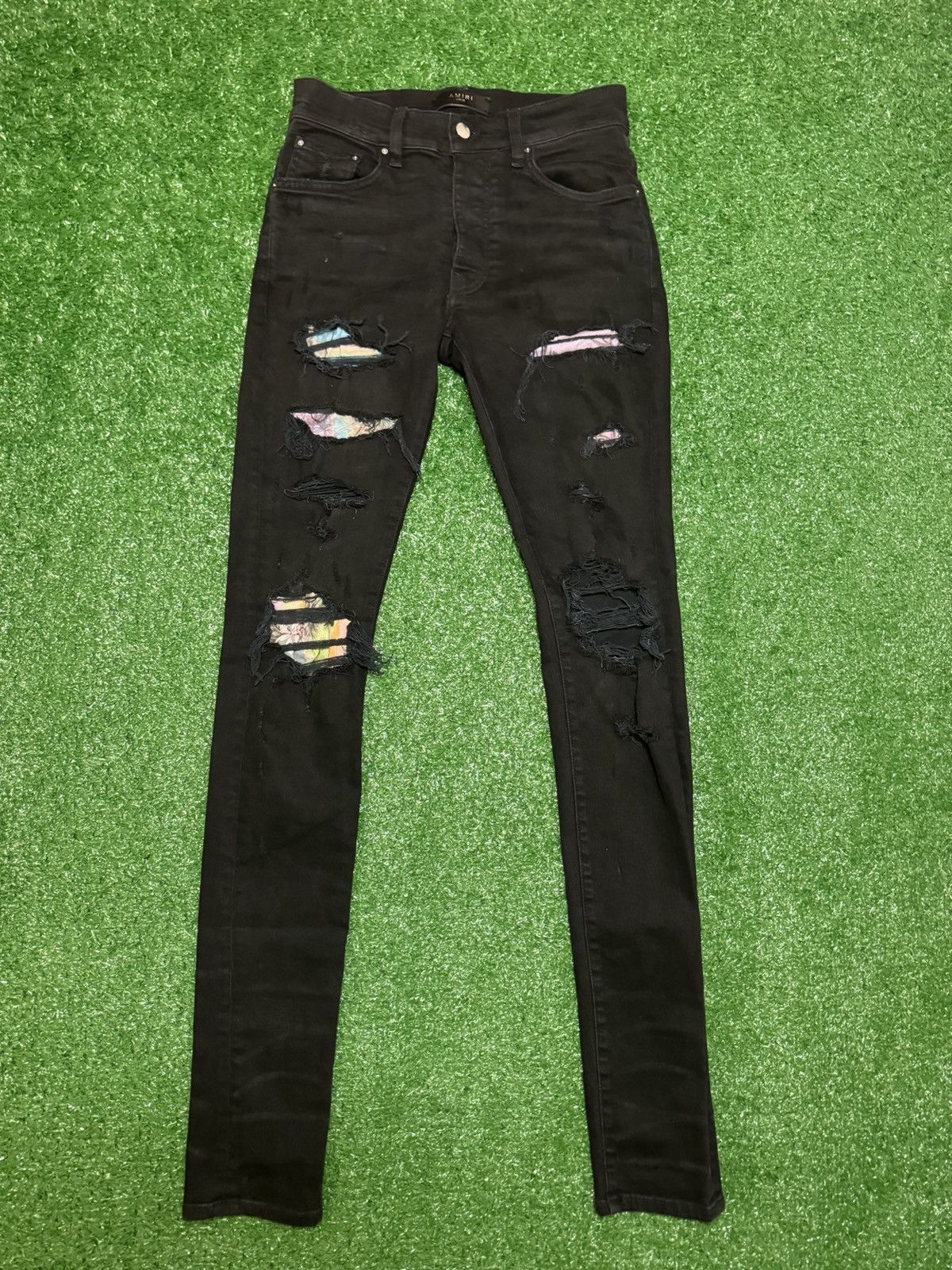 image of Amiri Hawaiian Patch Jean Black, Men's (Size 29)
