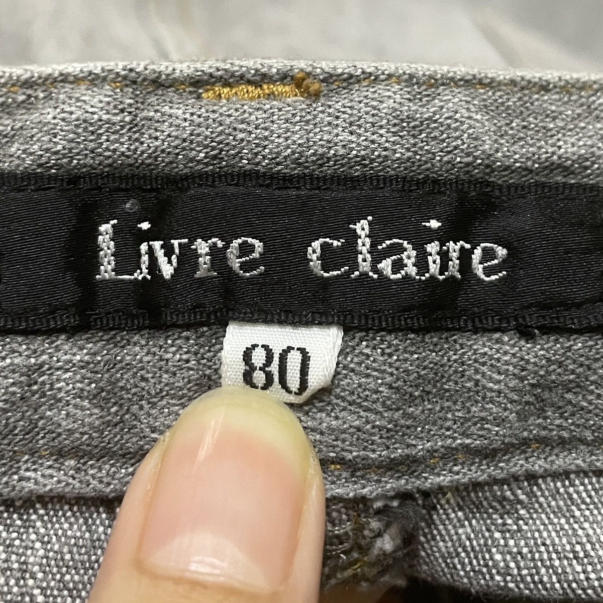 If Six Was Nine Rare Vintage Japanese Brand Livre Claire Flared Jeans 1990s Size US 31 - 7 Thumbnail