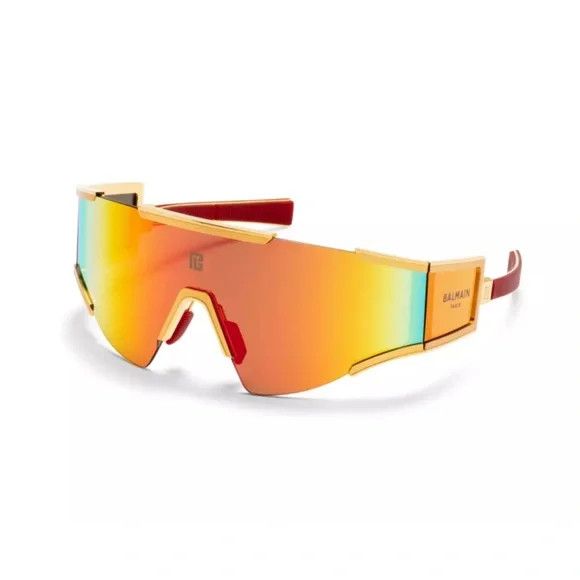 Balmain o1s1wg111225 Size:OS/Fleche mask Sunglasses in Orange Size ONE SIZE - 1 Thumbnail