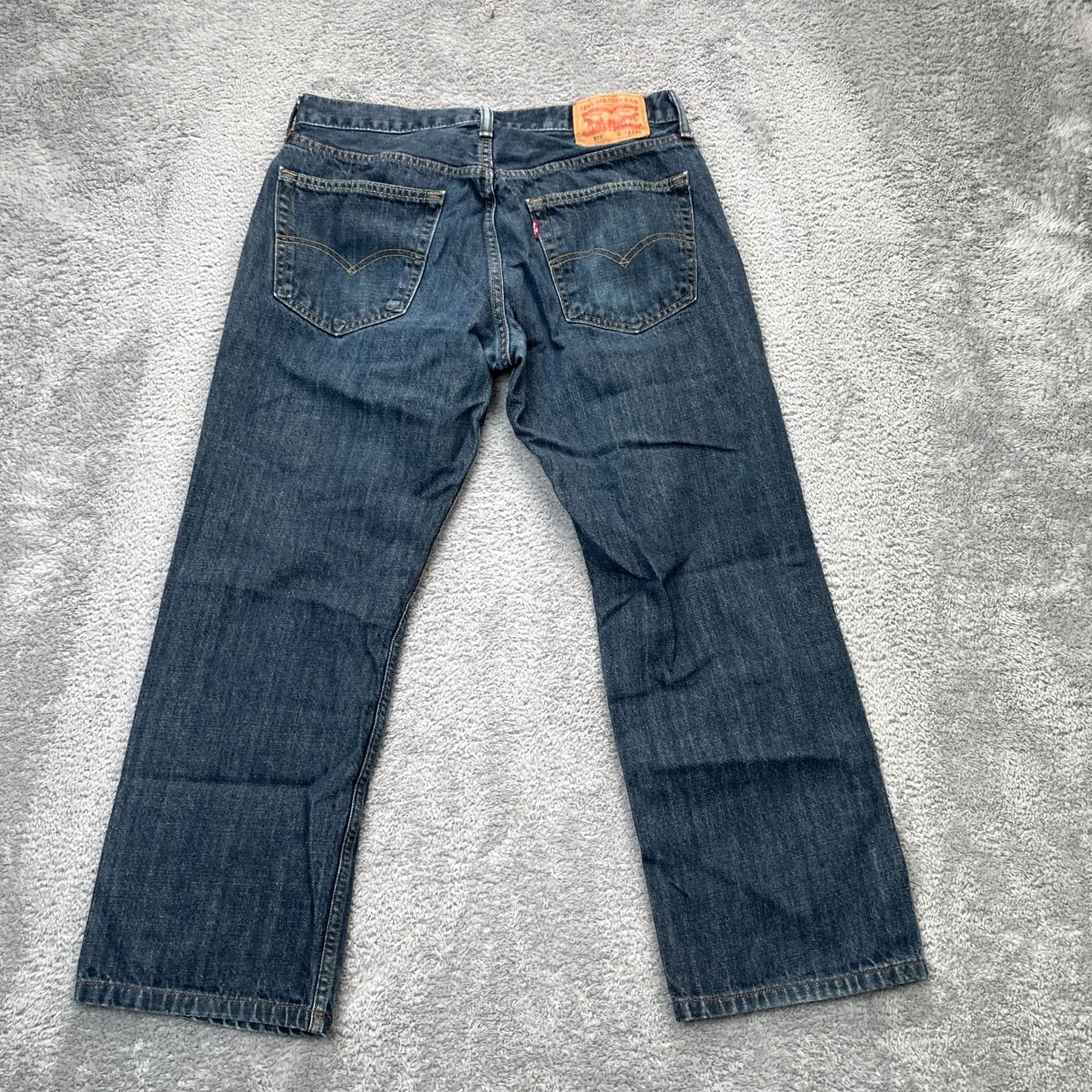 Levi's Levi's Jeans Mens 32x30 Blue Denim Relaxed Fit 5-Pocket Logo Straight Leg Dark Wash BOTTOMS Mens Regular Size 32 Inseam 26.5 in Denim Jeans Size US 32 / EU 48 - 2 Thumbnail