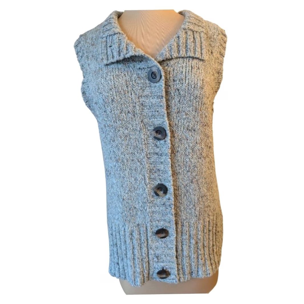 Charter Club VINTAGE Charter Club Wool Blend Sweater Vest Women's Large Beige Sleeveless Button Closure EUC Size L / US 10 / IT 46 - 2 Thumbnail